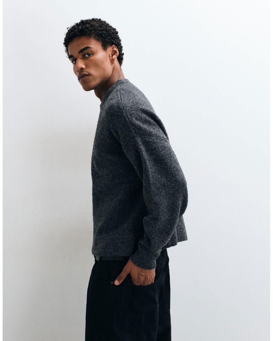 Weekday Blue Wool Blend Jumper for men