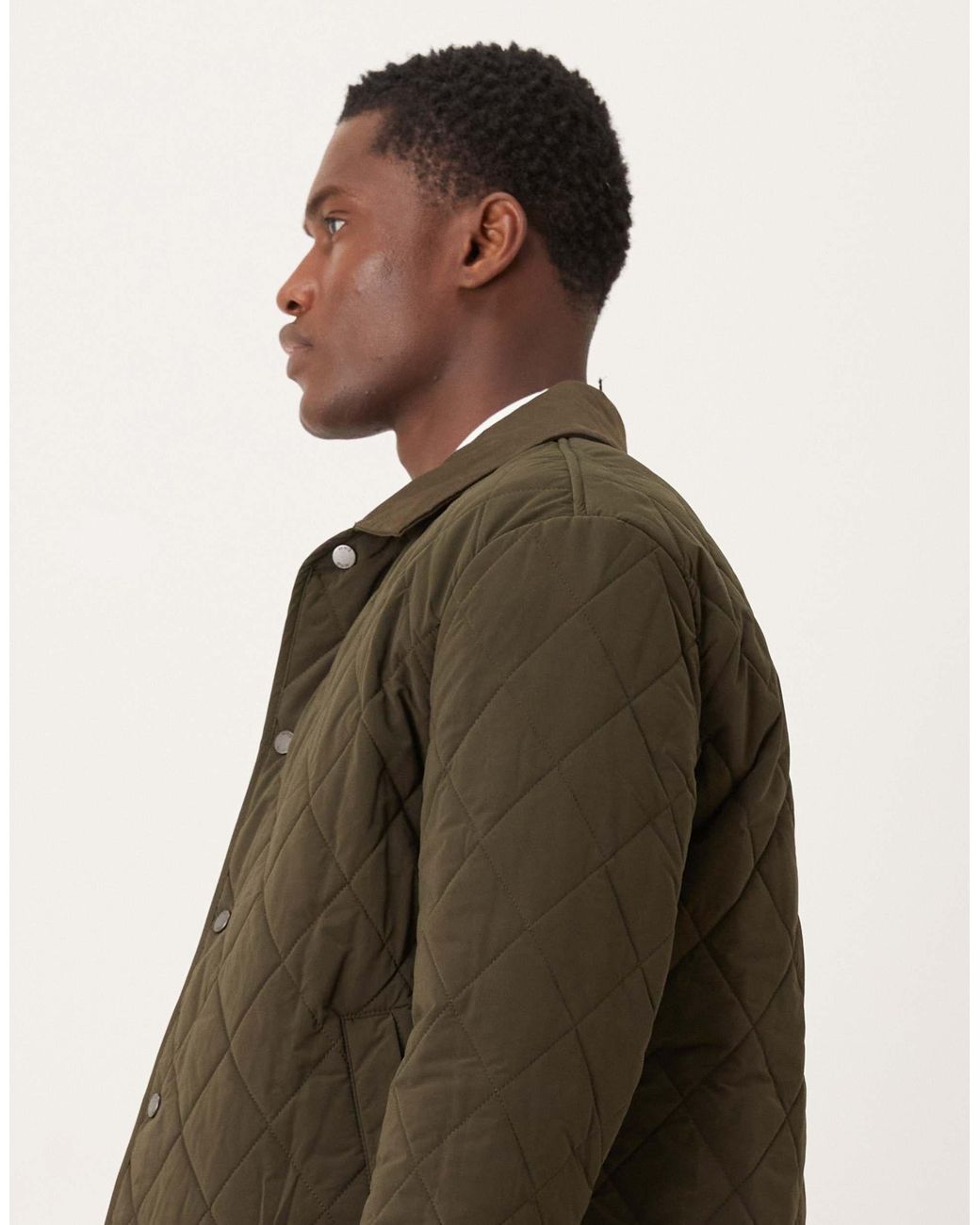 Mango Brown Quilted Jacket for men