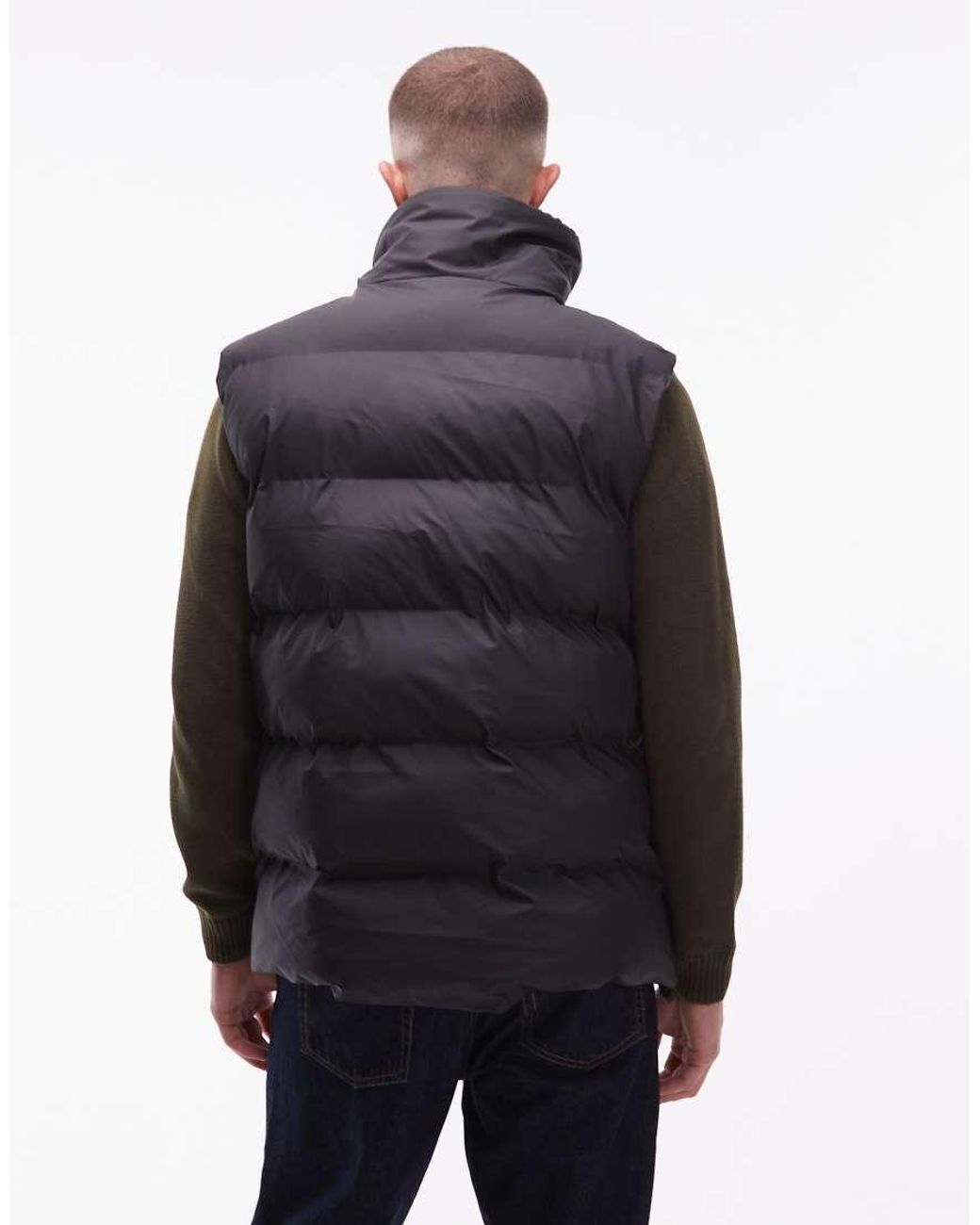 Rains Blue 17220 Alta Zip Through Fleece Lined Puffer Waterproof Gilet for men