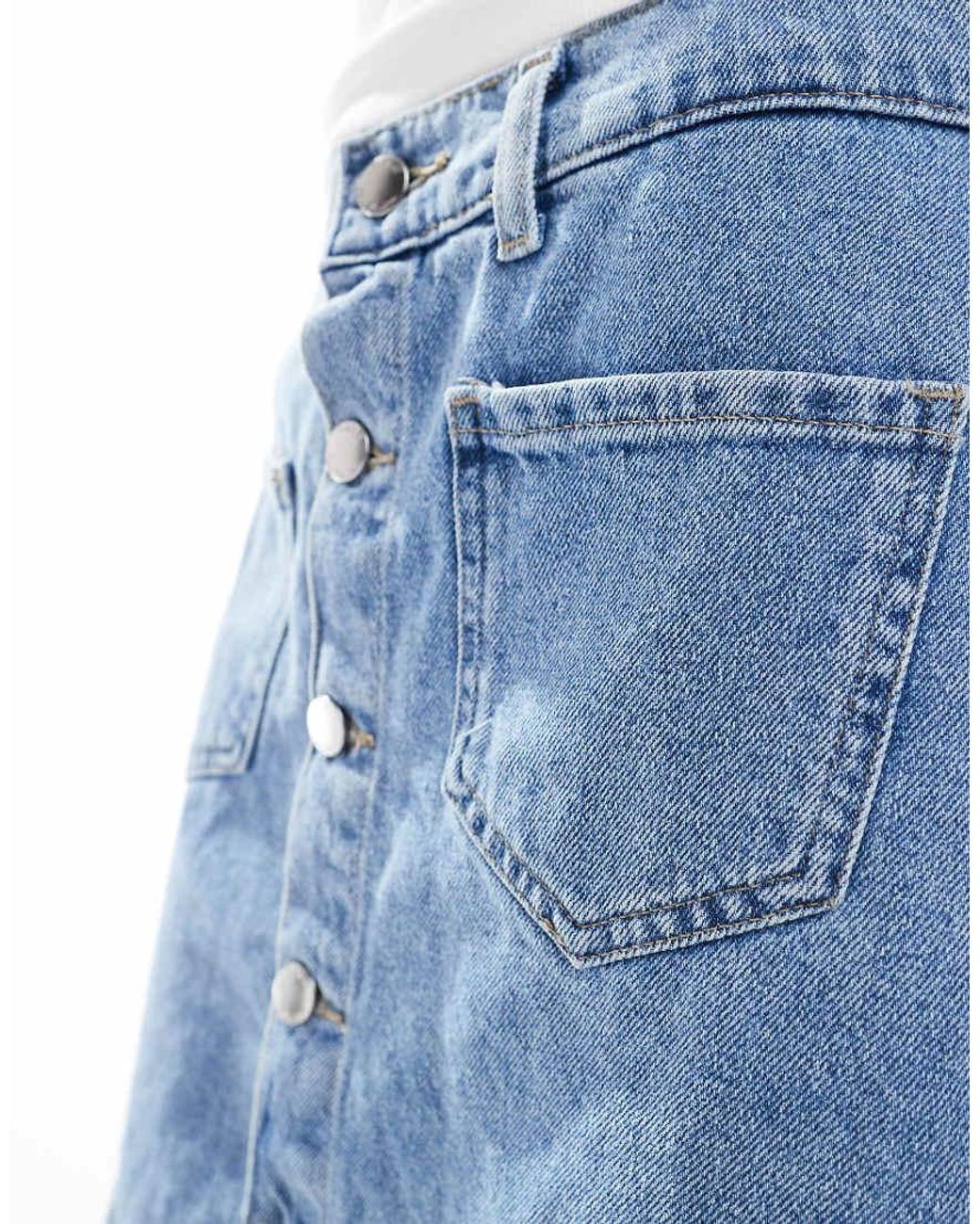 ONLY Blue Pocket Detail Denim Mini Skirt