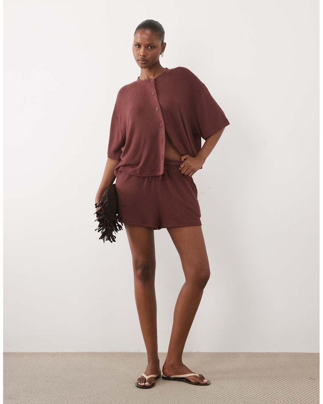 ASOS Textured Knit Runner Short Co-Ord