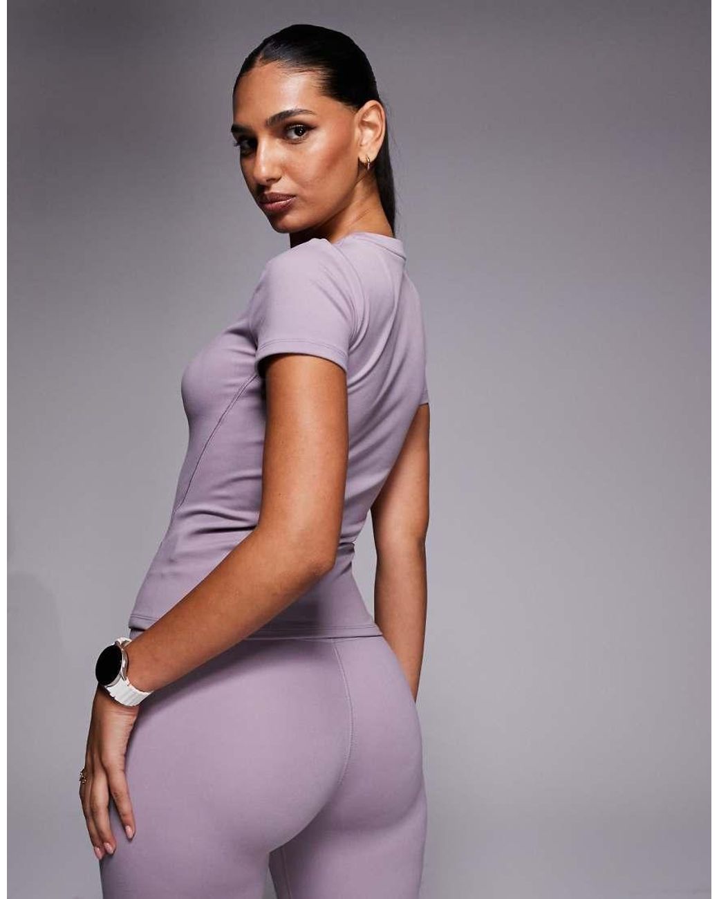 Nike Purple Nike One Training Fitted Short Sleeve Top