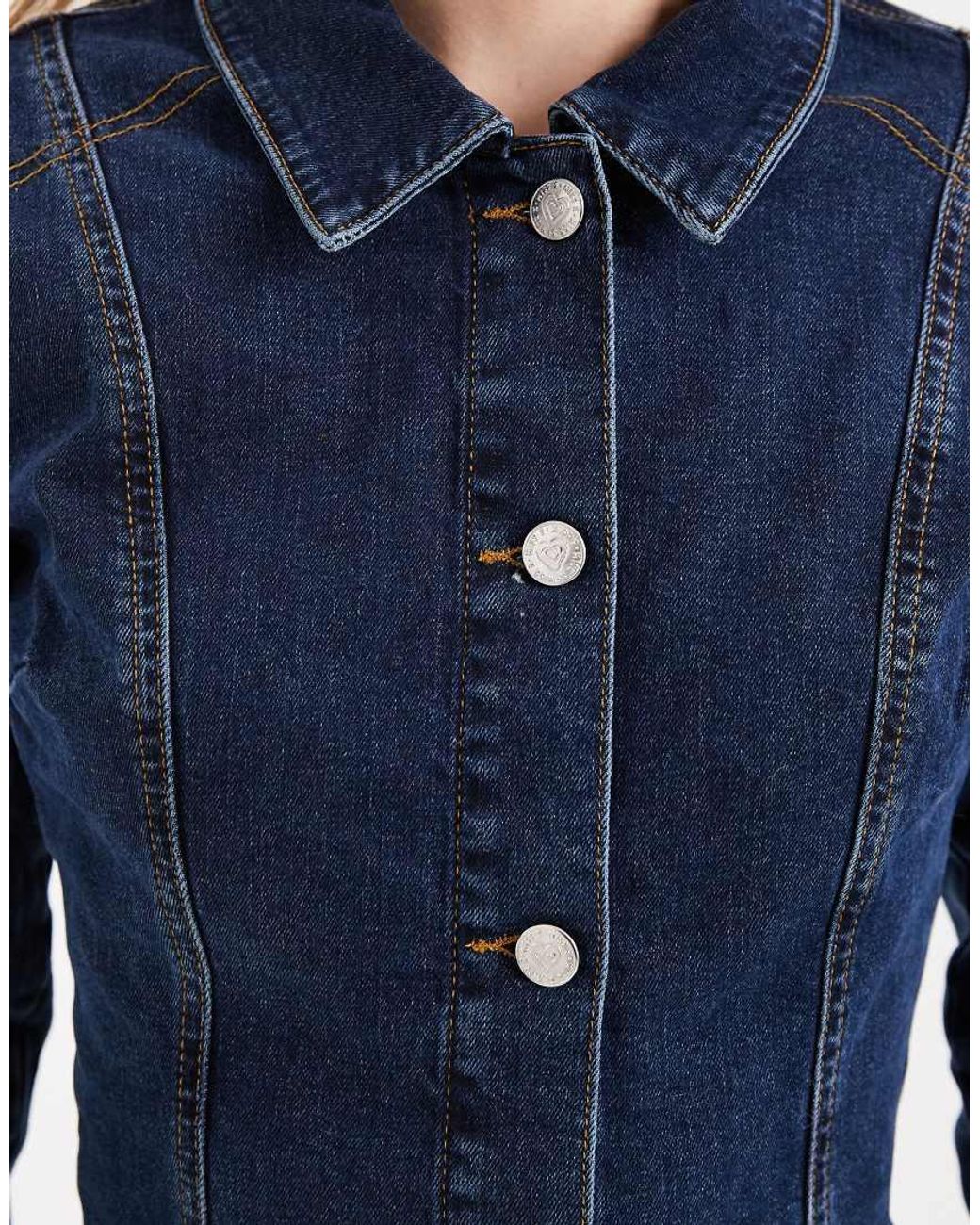 Miss Selfridge Blue Button Through Long Sleeve Mini Dress