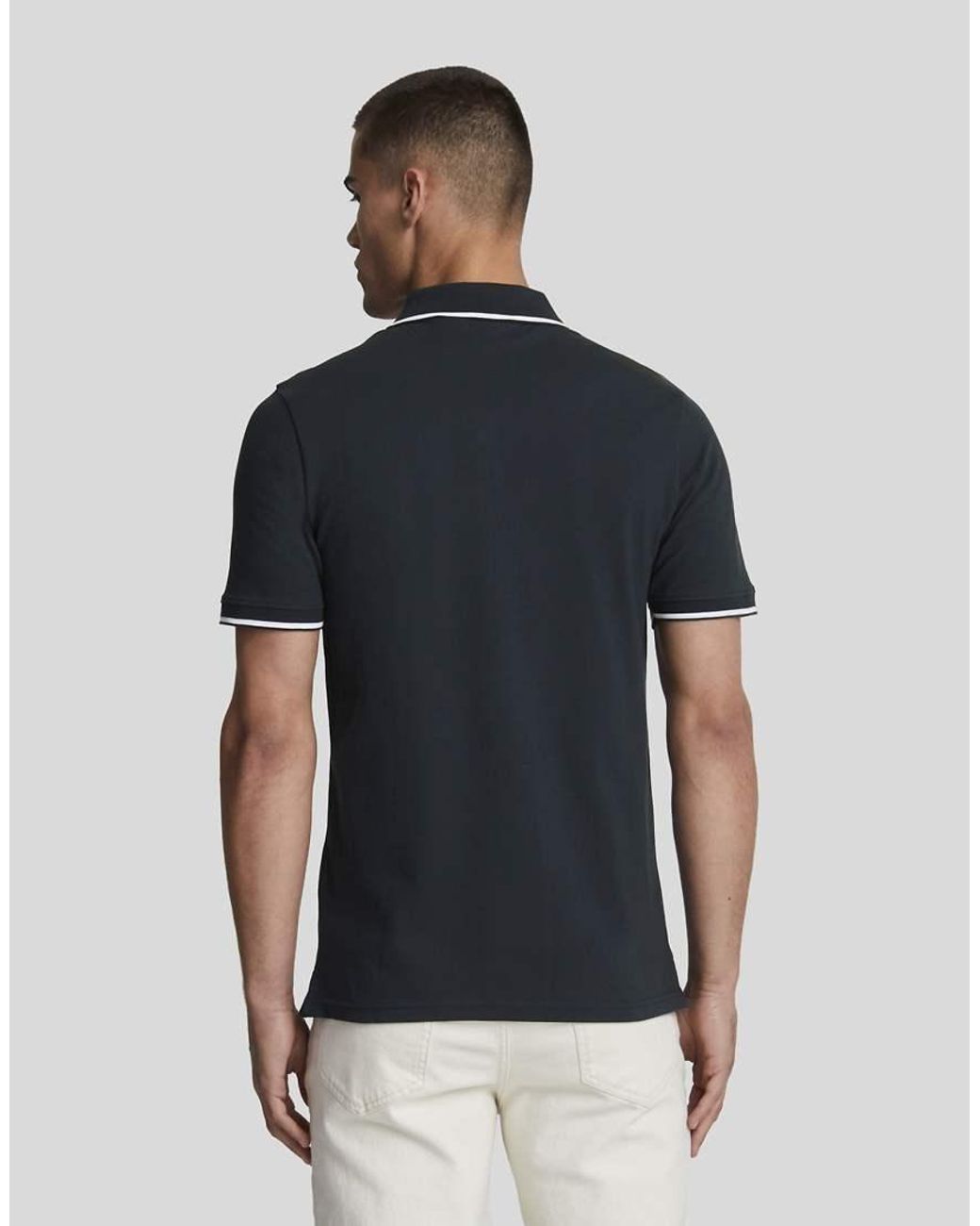 Lyle & Scott Blue Tipped Polo Shirt for men
