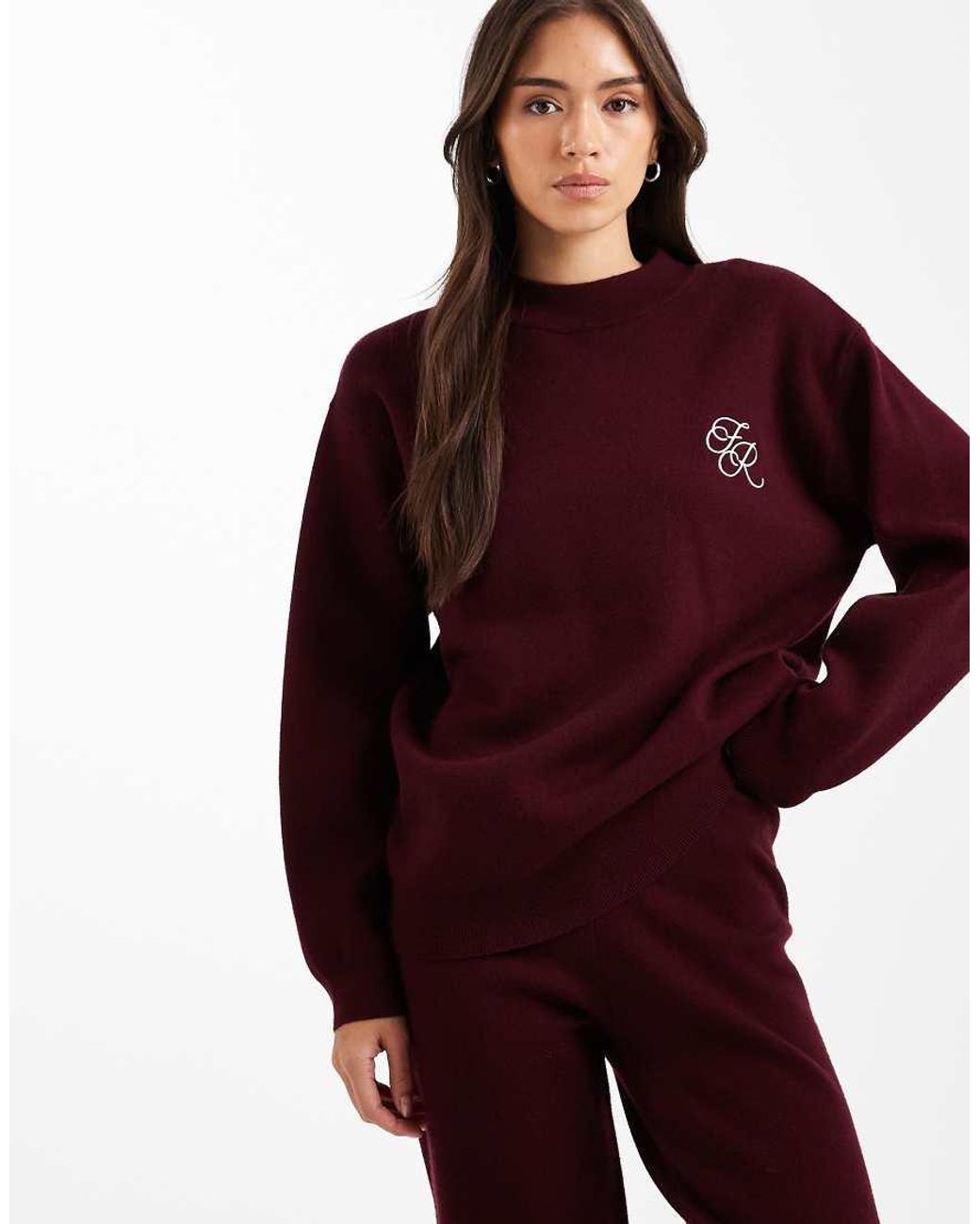 4th & Reckless Knitted Embroidered Logo Detail Jumper