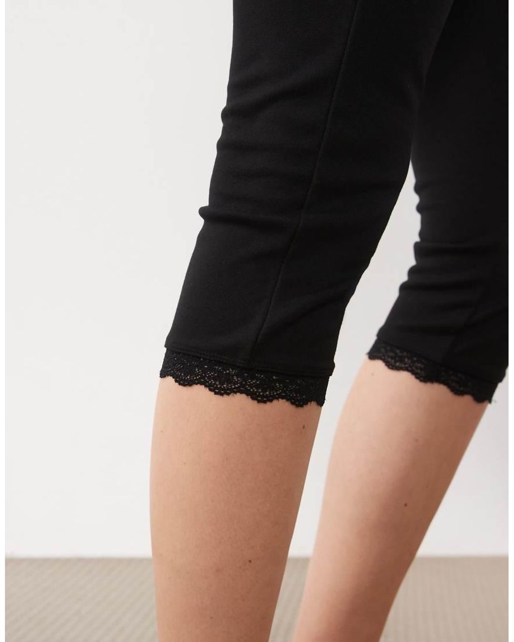 ASOS Red Capri leggings With Lace Trim