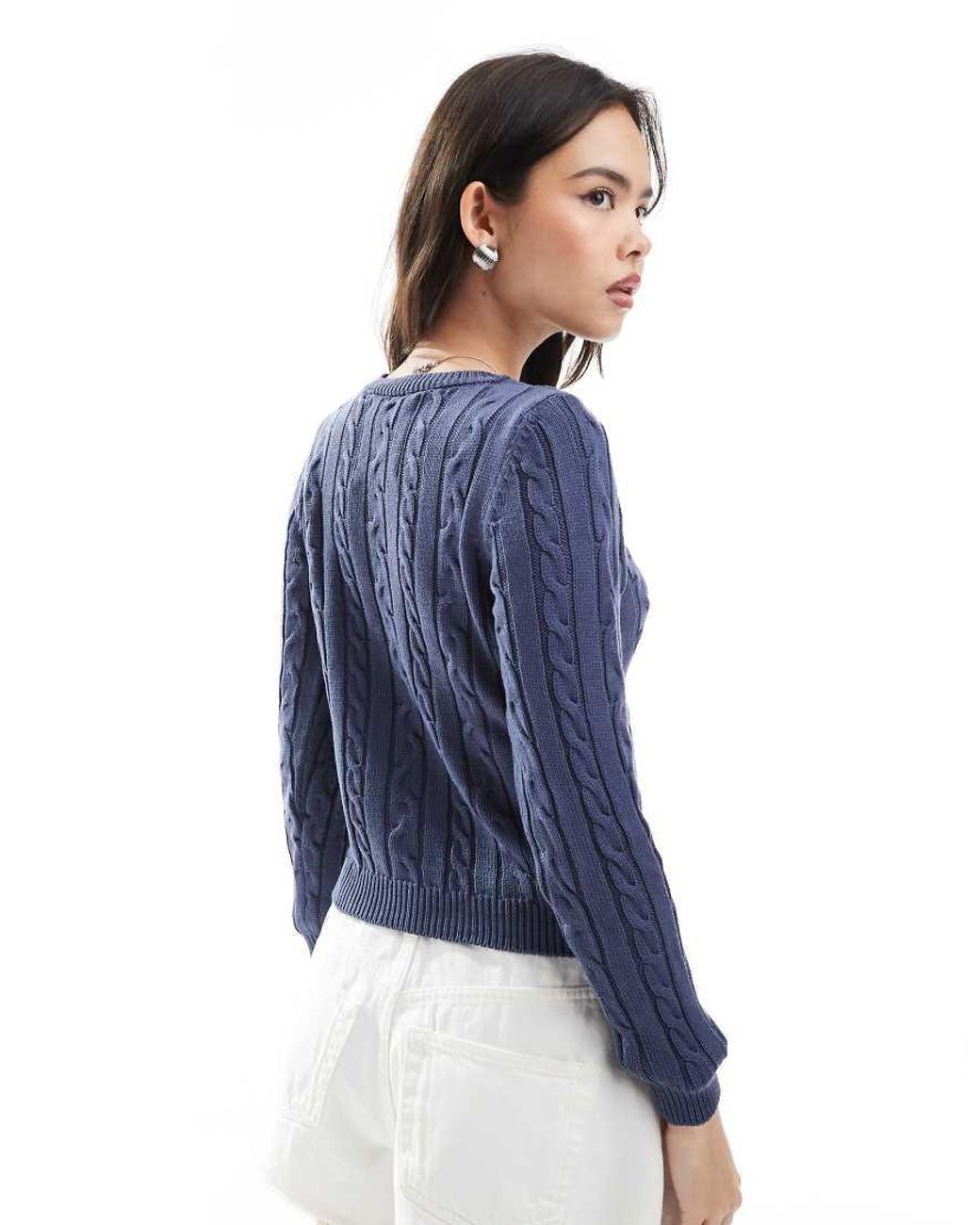 Superdry Blue Essentials Slim Cable Jumper