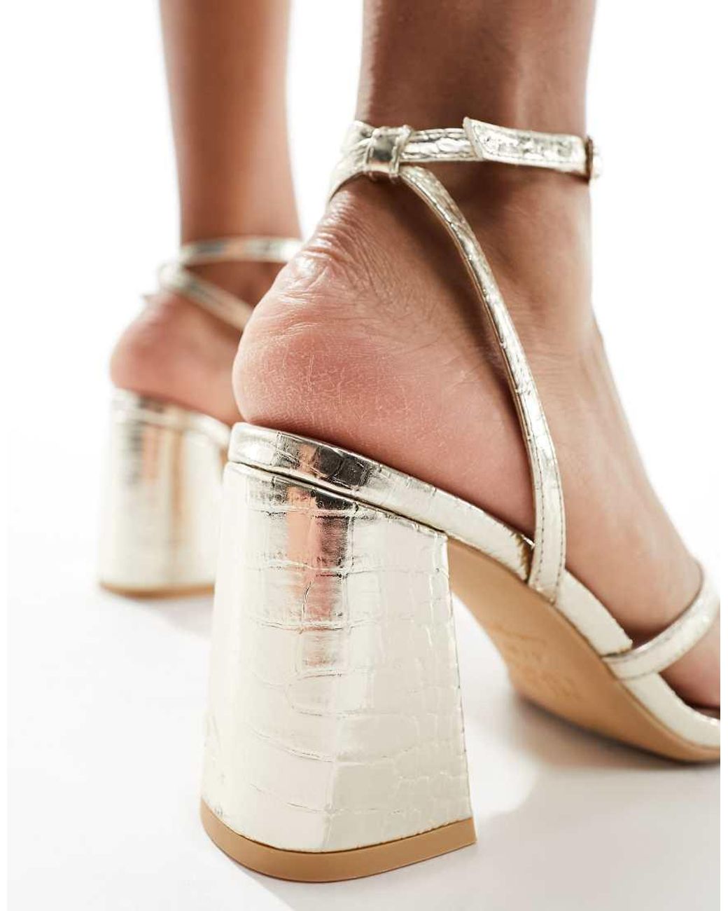 New Look White Block Heel Strappy Sandal