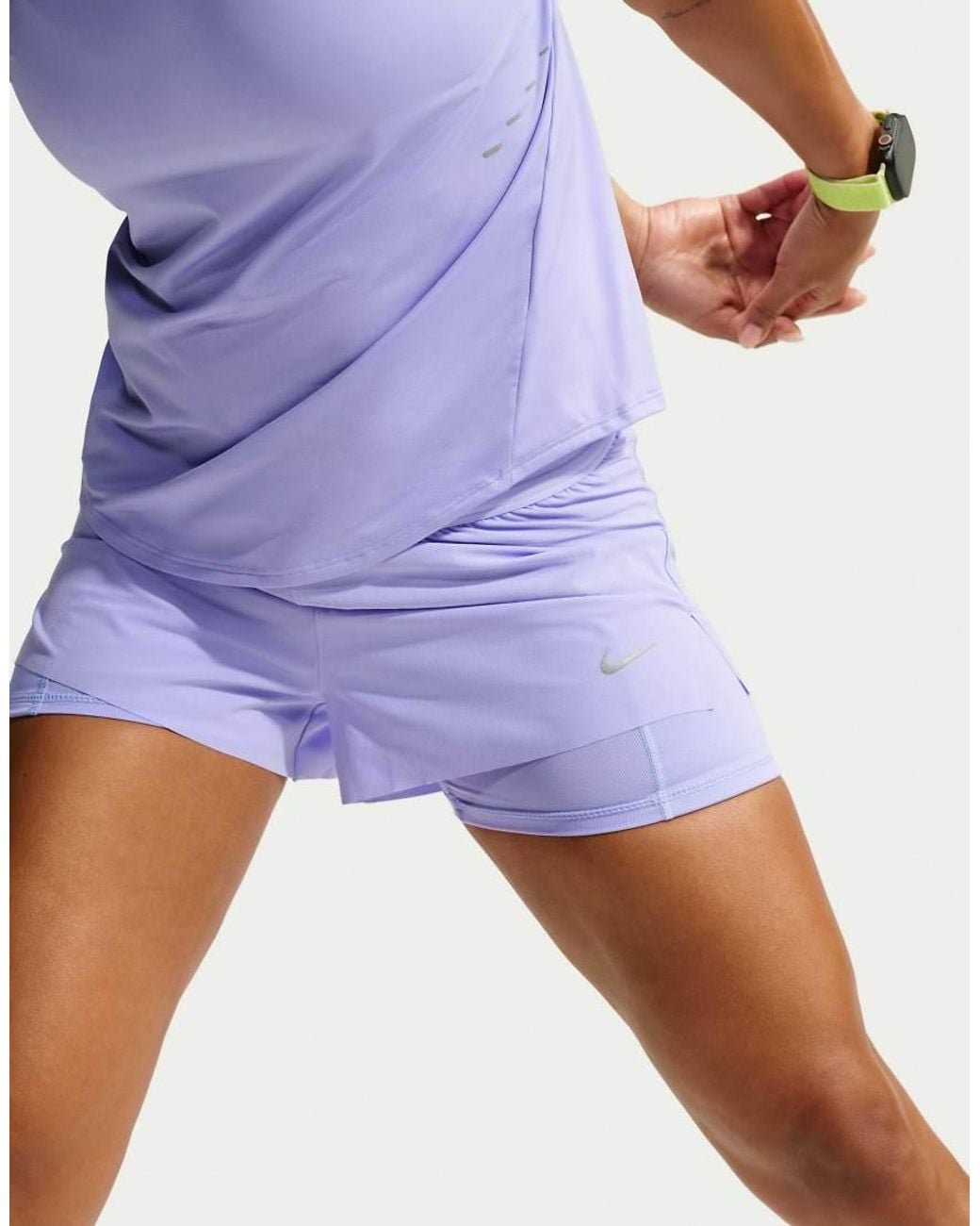 Nike Blue Swift Dri-fit Mid-rise 2-in-1 Shorts