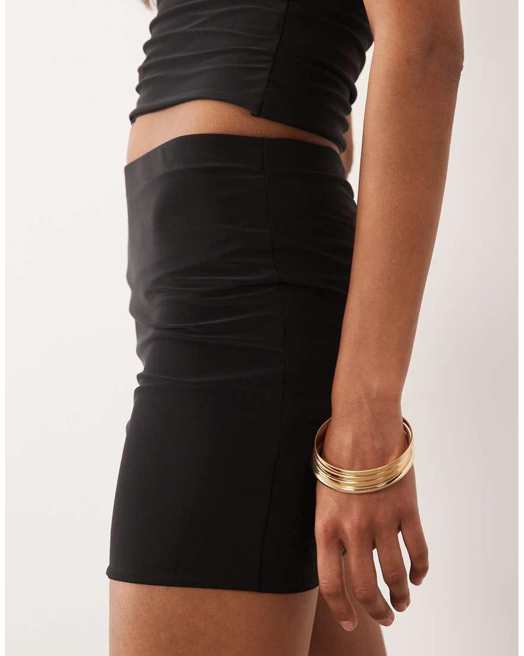 Missy Empire Natural Double Sculpted Slinky Mini Skirt Co-Ord