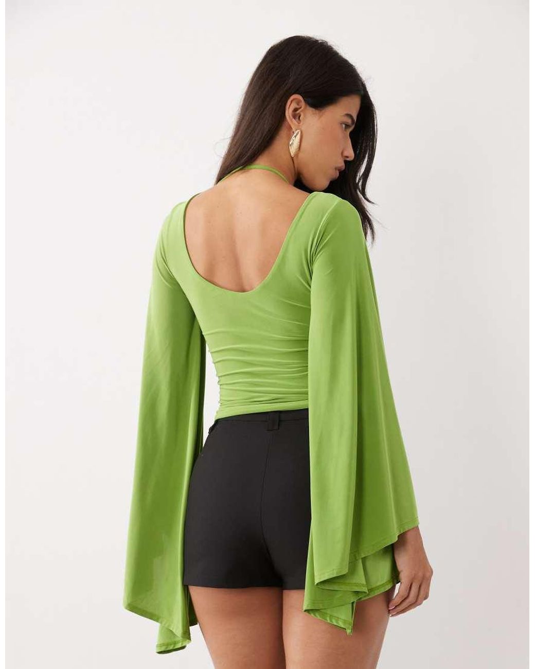 ASOS Green Co-ord Beaded Kimono Sleeve Top