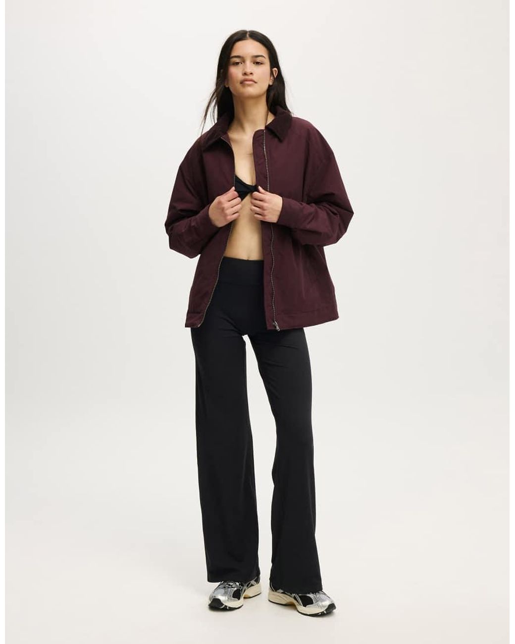 Cotton On Purple Contrast Collar Oversized Jacket