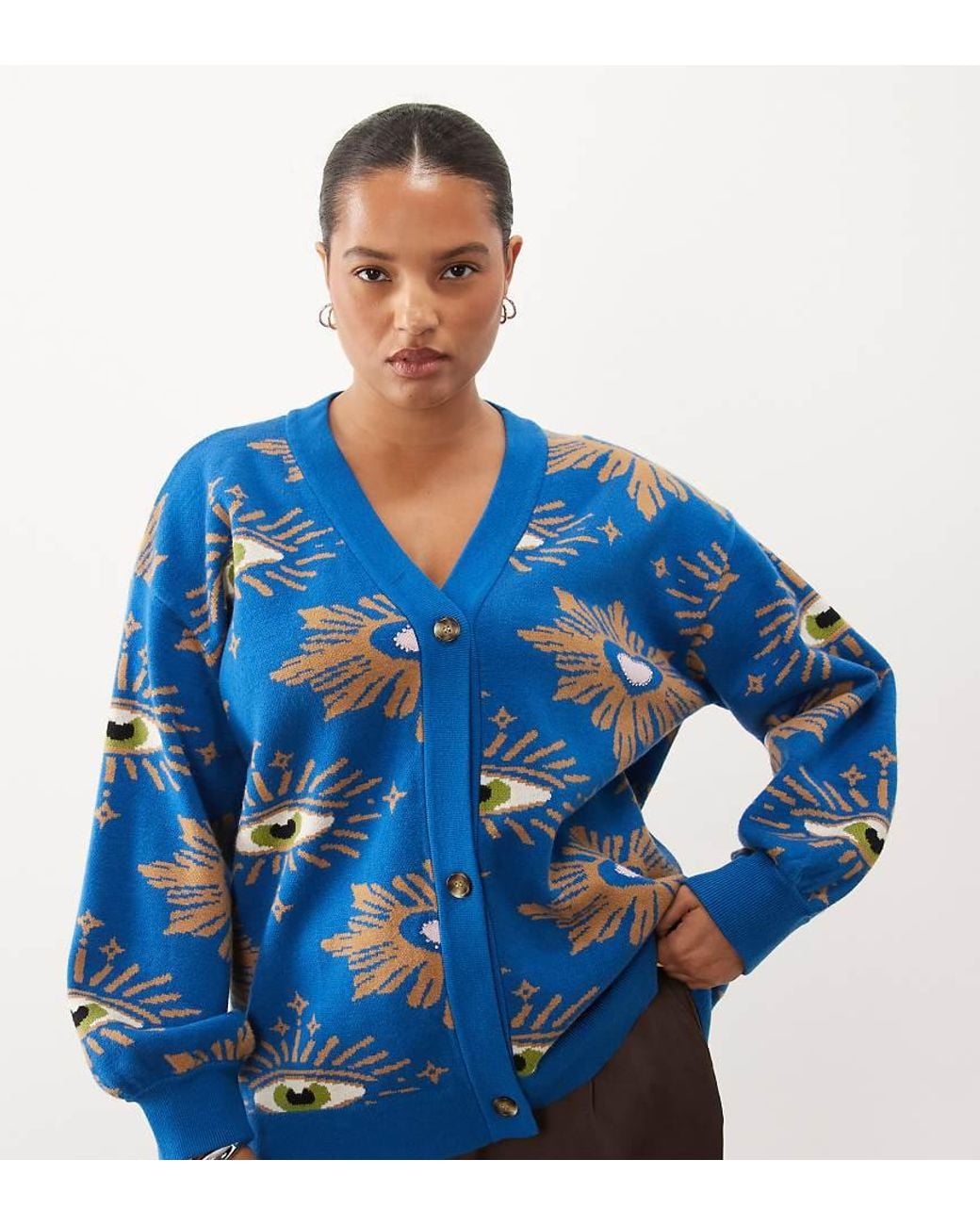 Never Fully Dressed Blue Knit V Neck Longline Cardigan