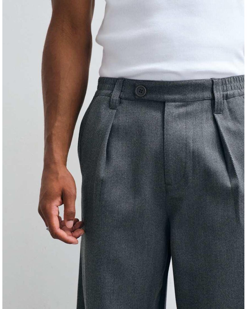 ASOS Blue Barrel Leg Trouser for men