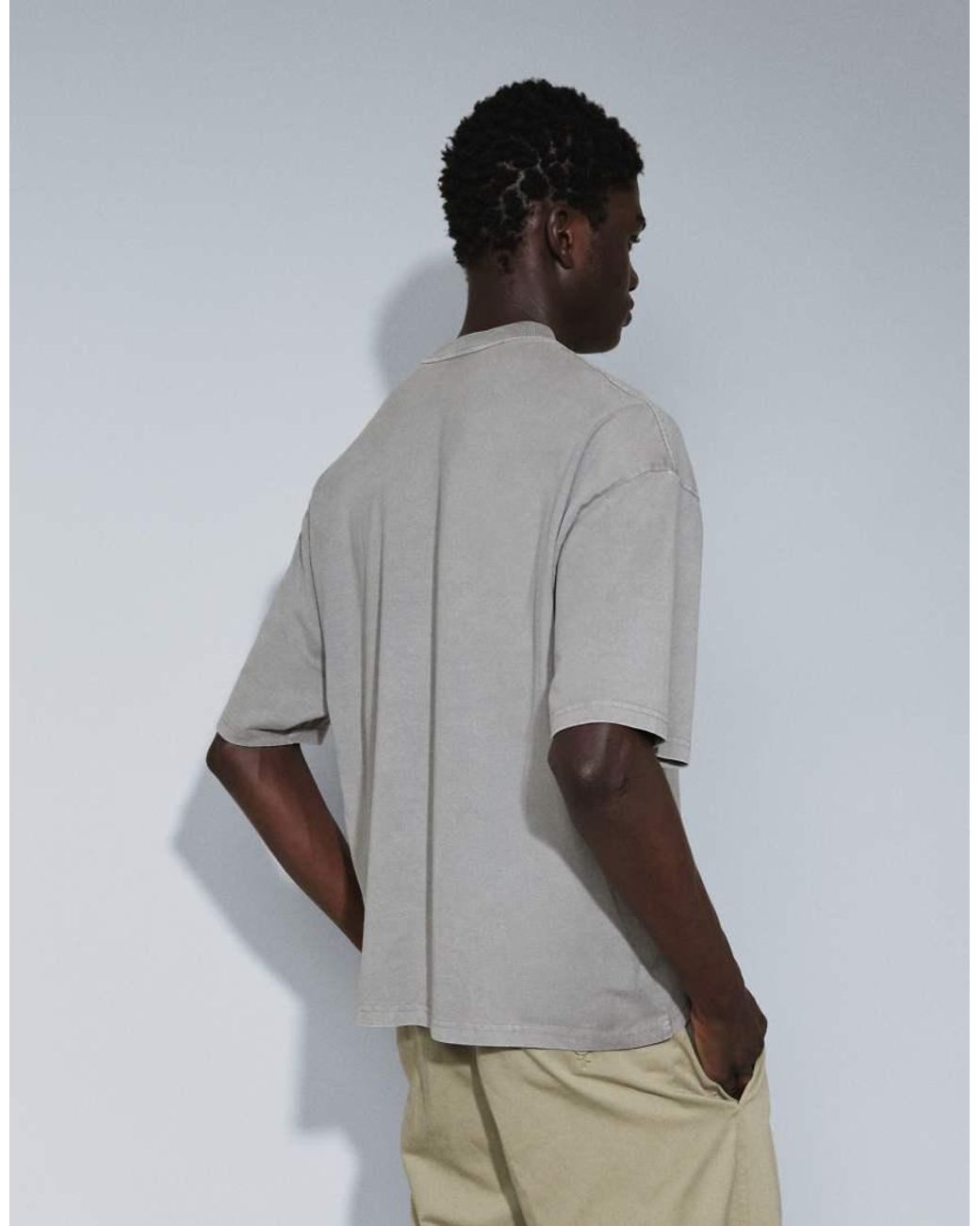 Cotton On Gray Boxy Fit T-Shirt for men