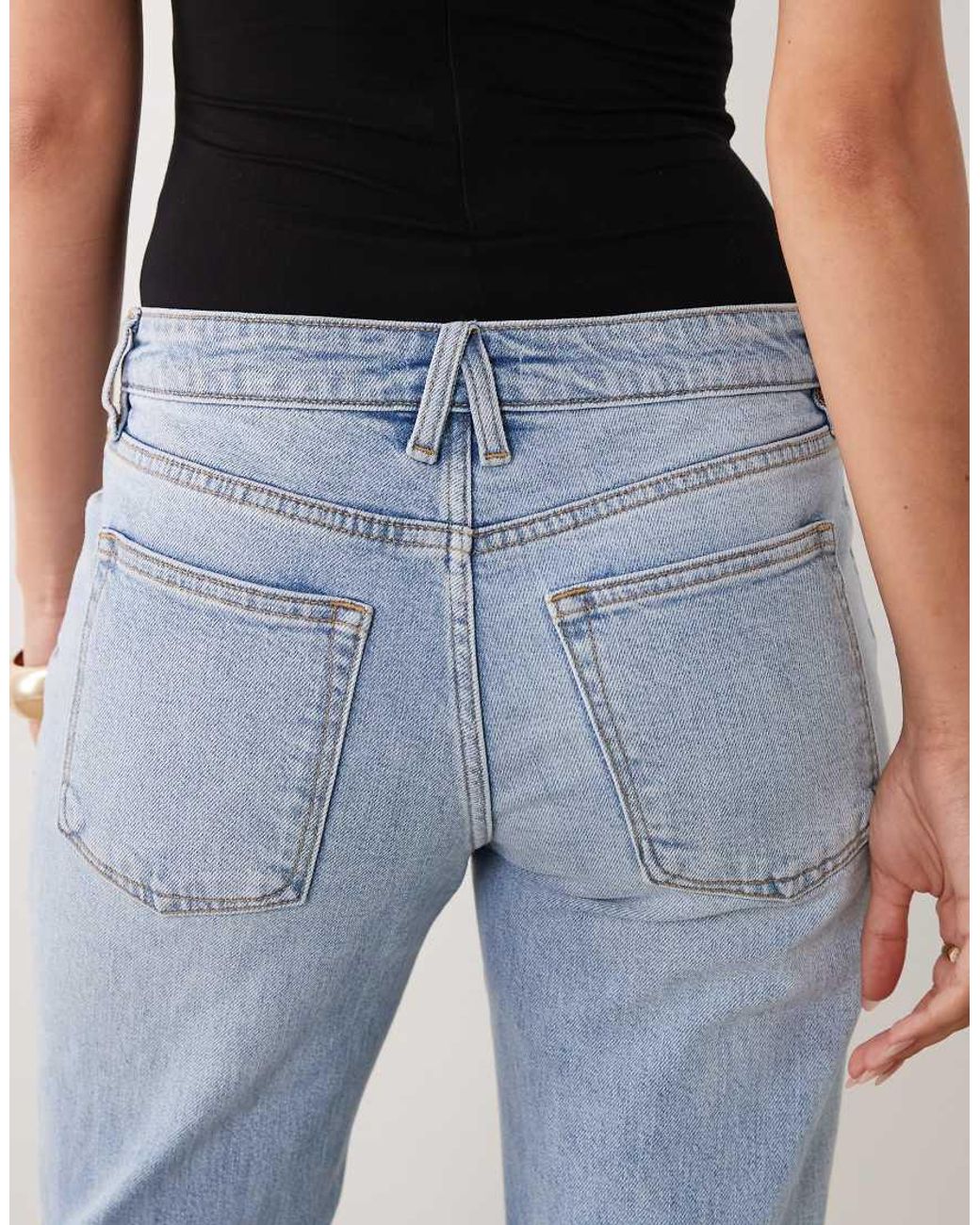 GOOD AMERICAN Blue Vintage Low Waist Relaxed Flare Leg Jean