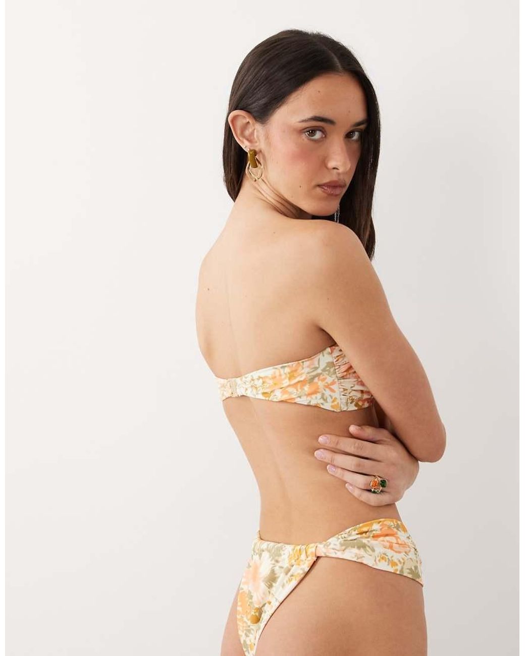 Miss Selfridge Natural Twist Detail Bandeau Bikini Top
