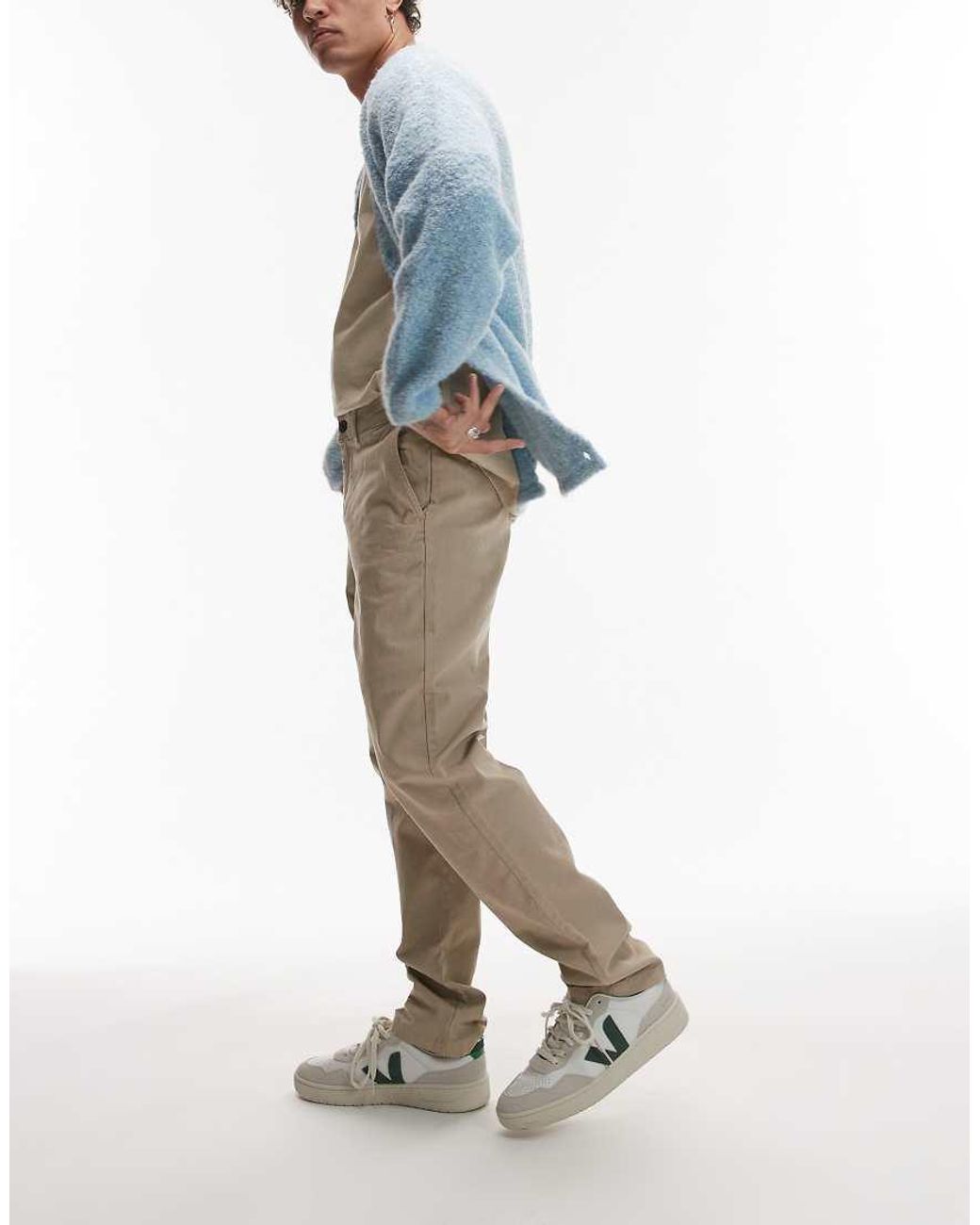 Topman White Slim Chino Trousers for men