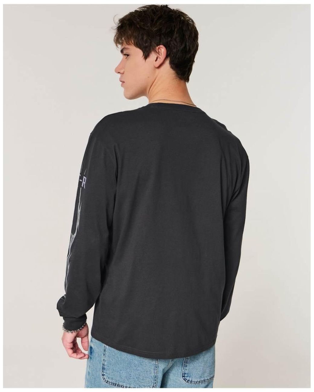 Hollister Blue Long-Sleeve Nissan Skyline Graphic Tee for men