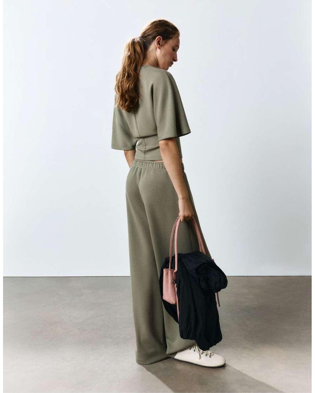 Pull&Bear Green Modal Batwing Sleeve T-shirt