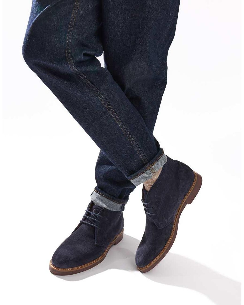 Base London Blue Lincoln Chukka Boot for men