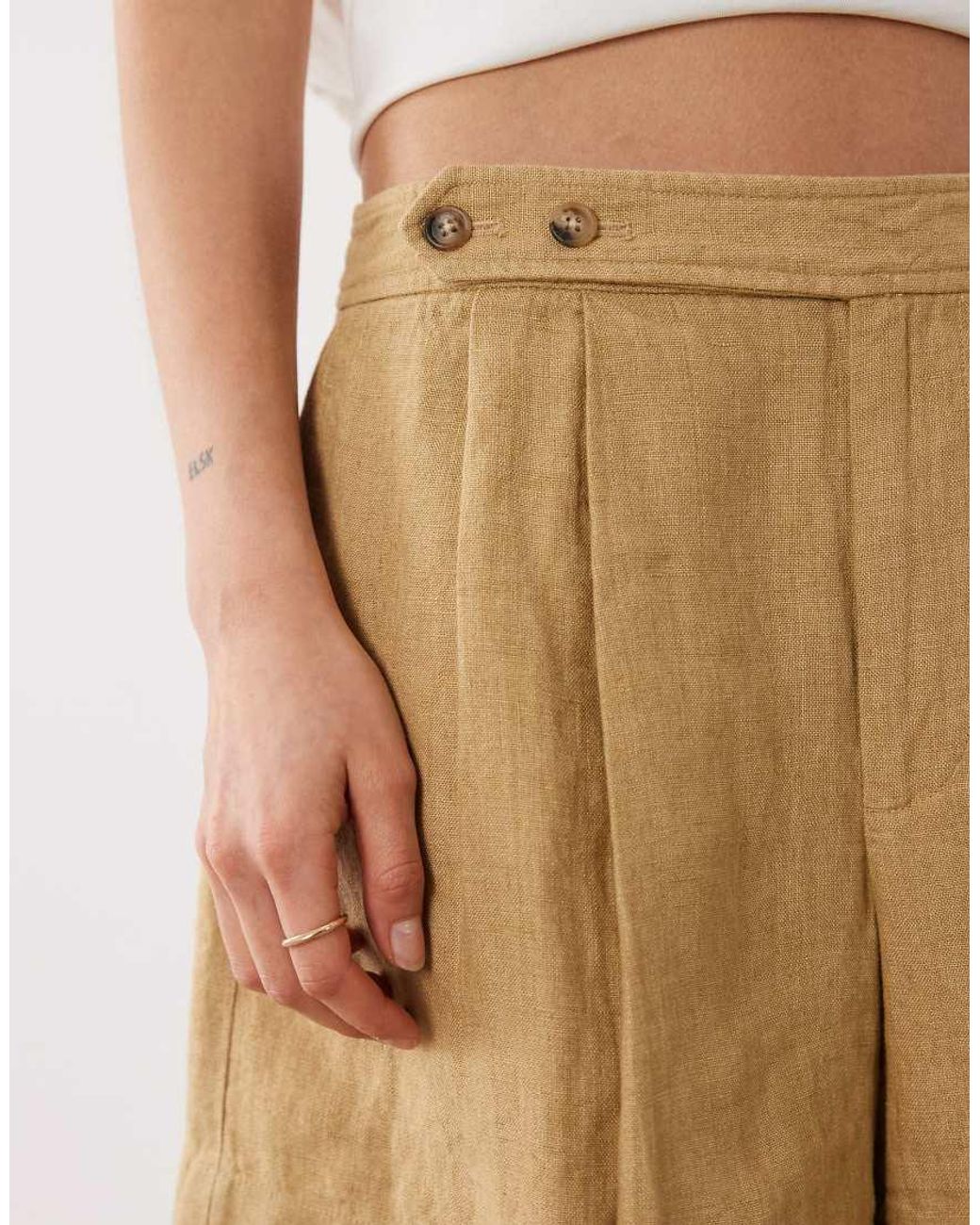 Polo Ralph Lauren White Linen Look Woven Shorts