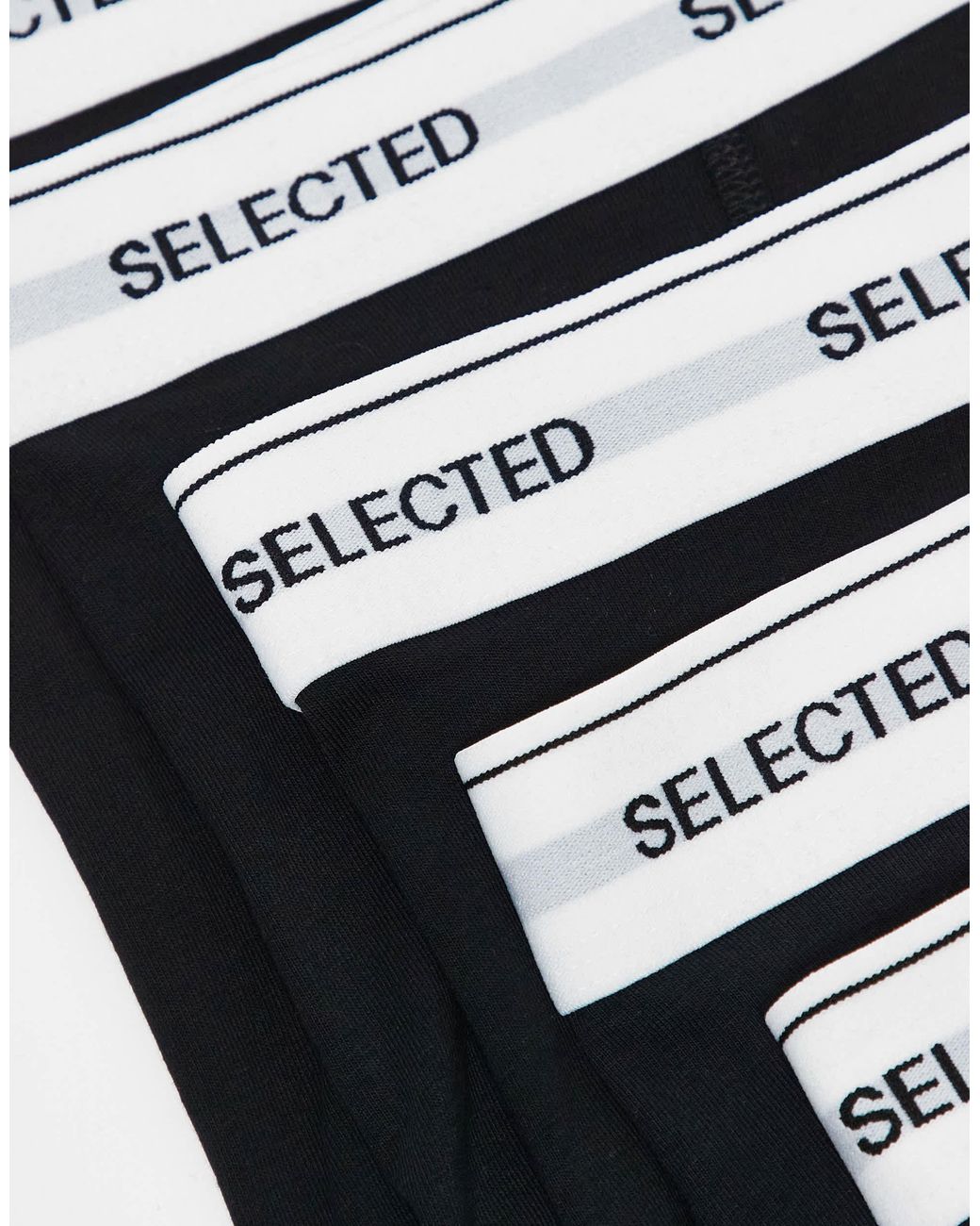 SELECTED Black 3 Pack Trunks for men