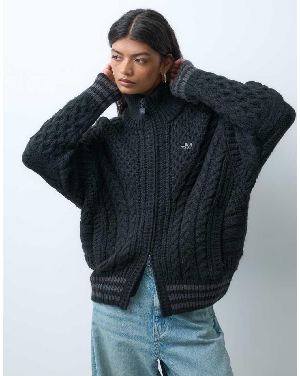 Adidas Originals Blue Firebird Cable Knit Track Top