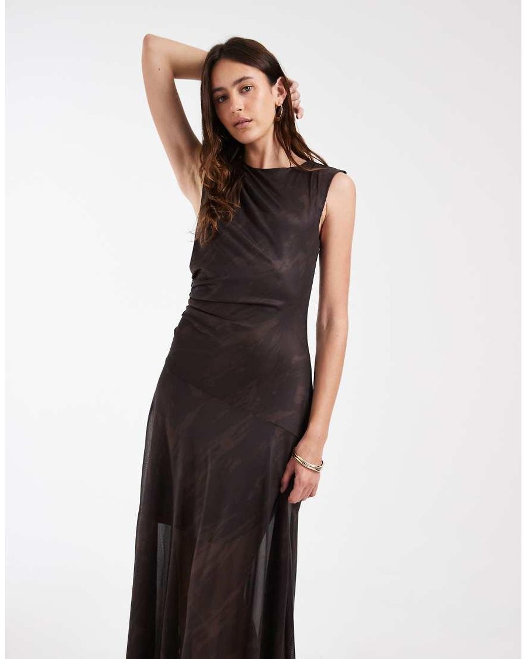 Object White Lace Detail Layered Sheer Maxi Dress
