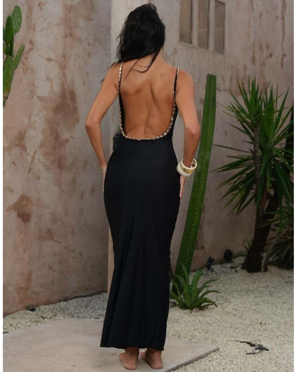 Moda Minx Green Backless Maxi Dress With Shell Detail