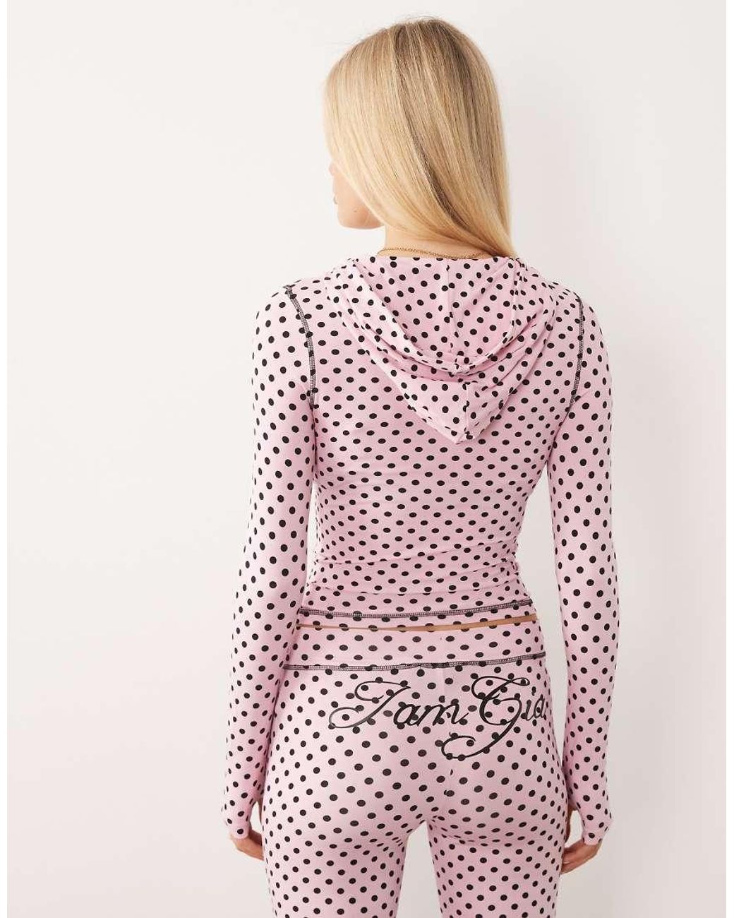 I.AM.GIA Pink Blare Logo Contrast Stitch Zip Up Hoodie