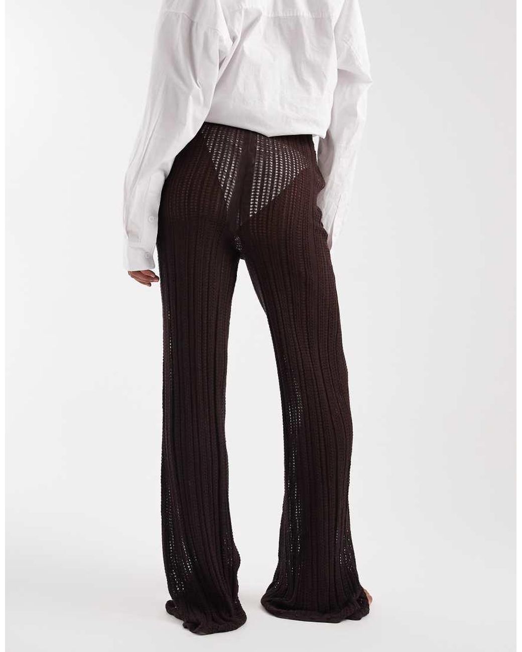 ASOS White Asos Design Tall Polly Pointelle Knit Beach Pants