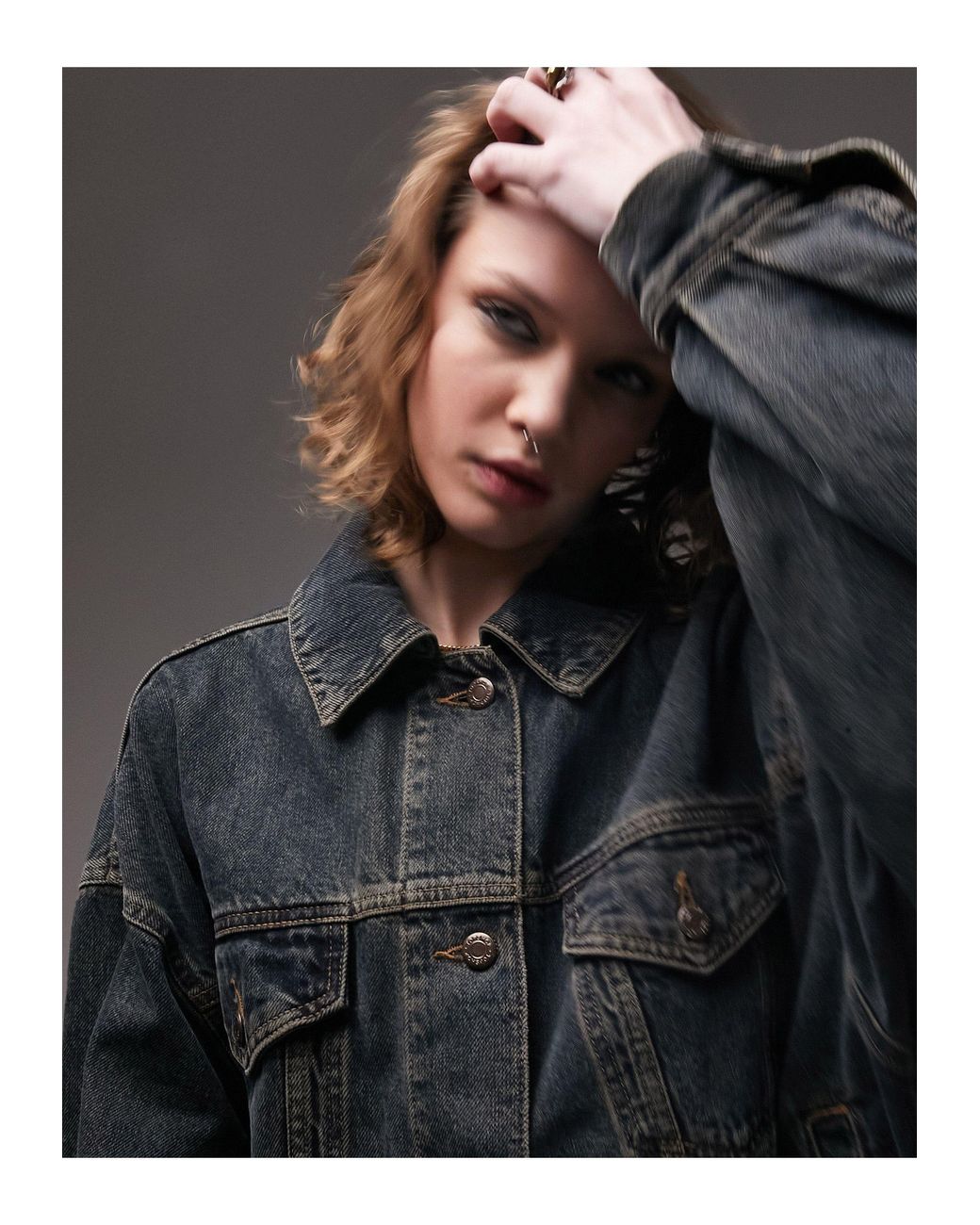 Cropped black denim jacket topshop store