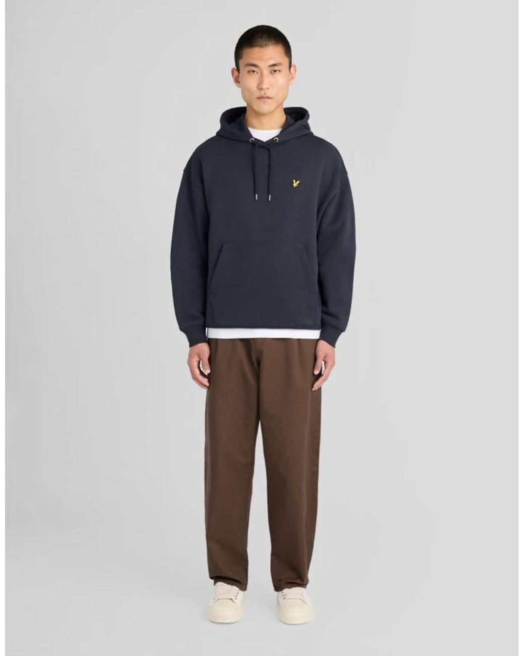 Lyle & Scott Blue Mid Layers Heavyweight Loopback Pullover Hoodie for men