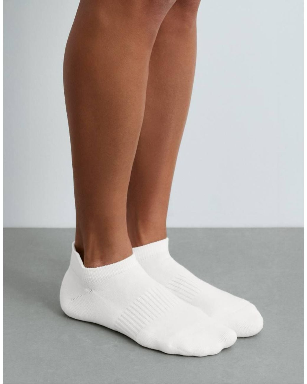 Oysho Purple 3 Pairs Of Cotton Blend Sneaker Socks With Heel Tab