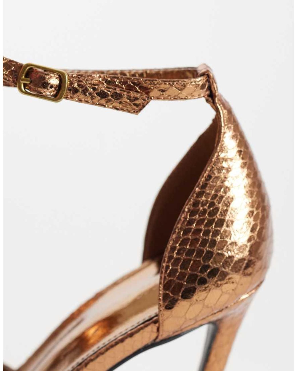 Public Desire White Gilded Heeled Sandals