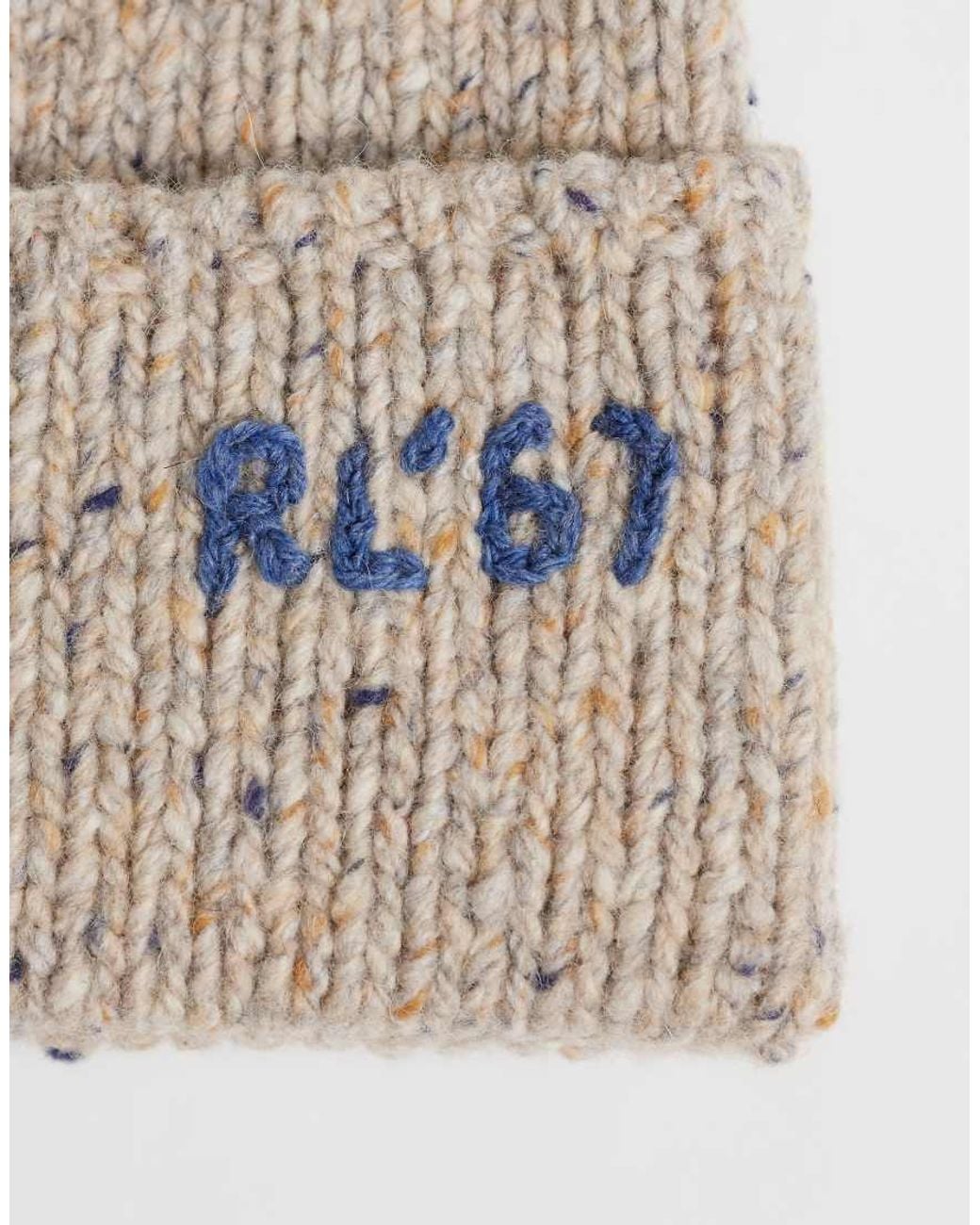 Polo Ralph Lauren Gray Large Polo Logo Knit Beanie for men