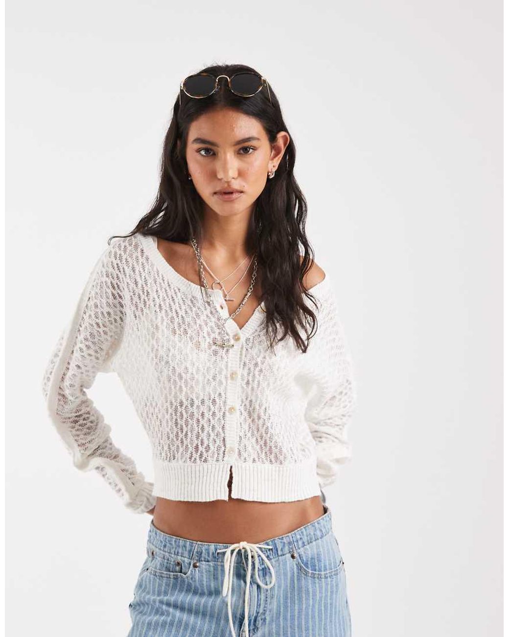 Free People Blue Maris Fine Gauge Cardigan