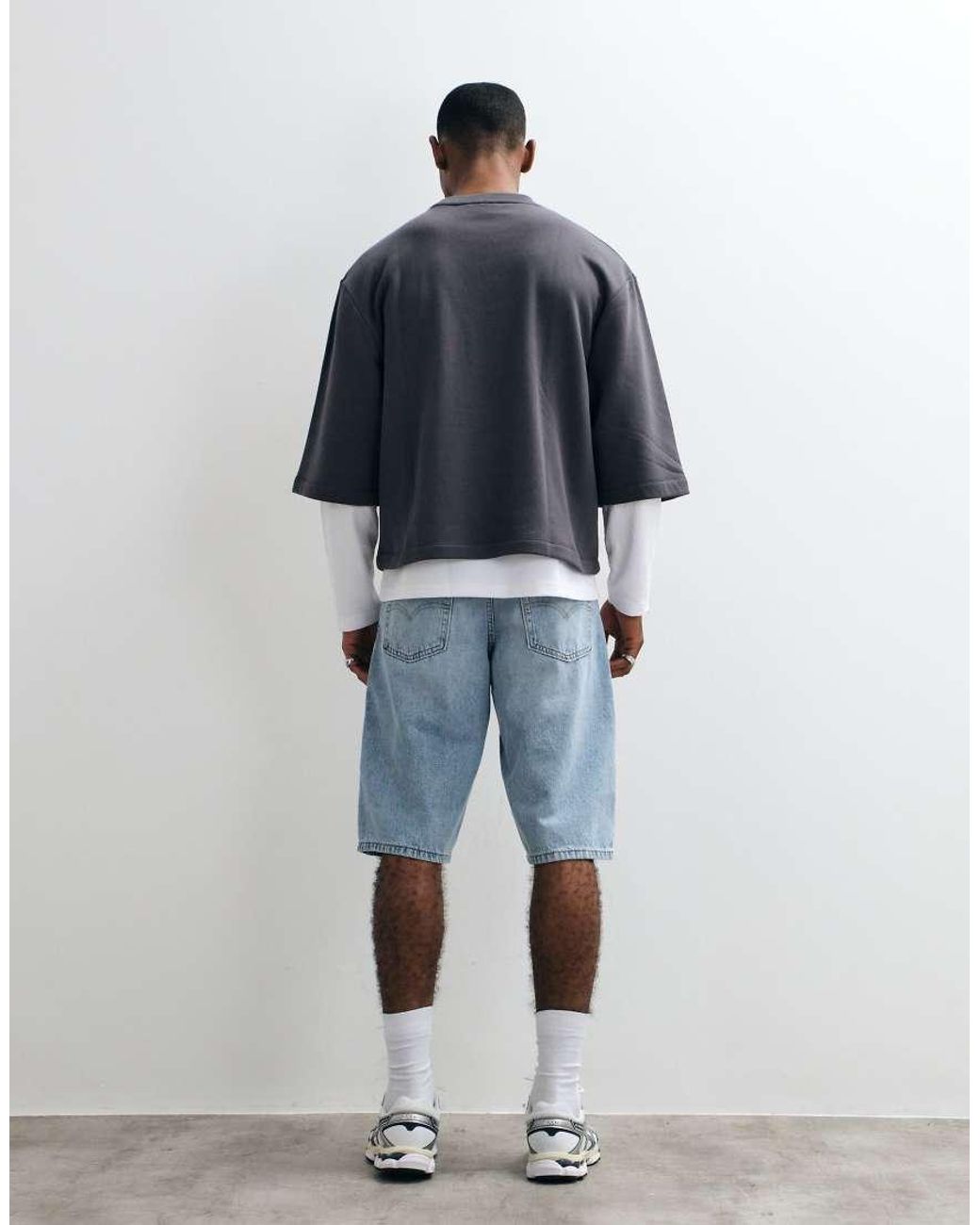 Levi's Blue 470 baggy Denim Shorts for men