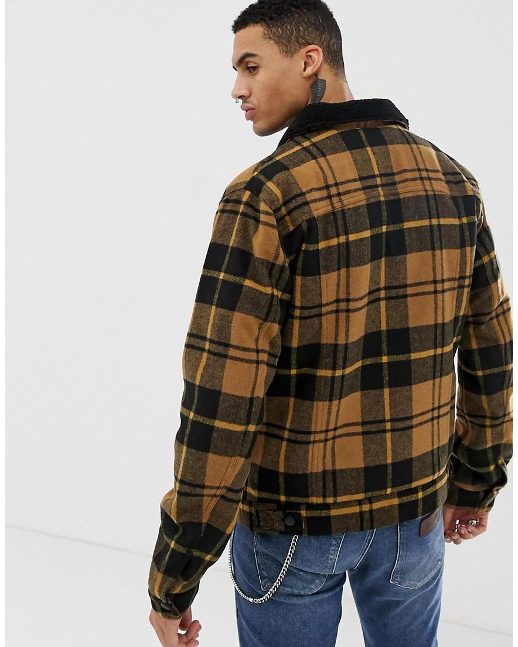 Wrangler Borg Lined Check Wool Trucker 