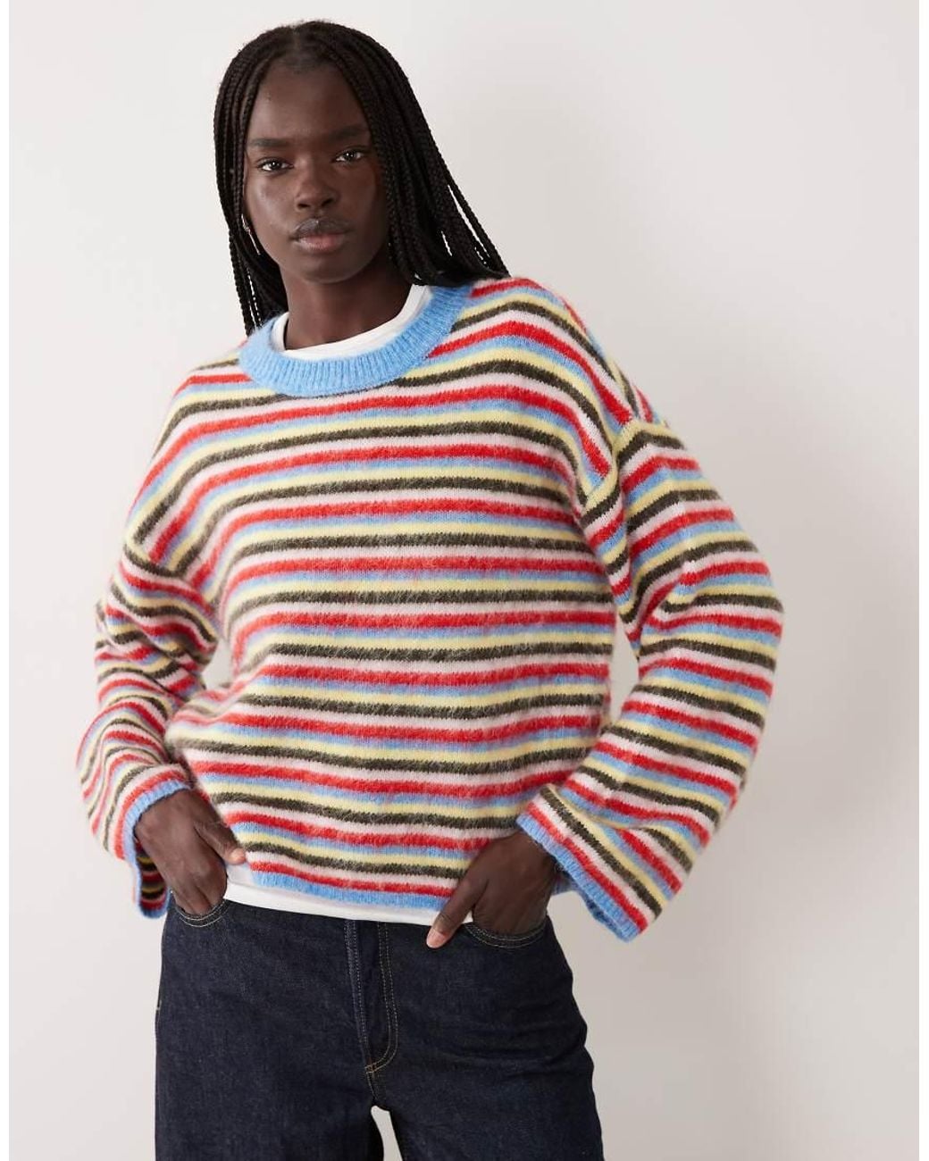 Pieces Red Oversized Fluffy Knitted Jumper