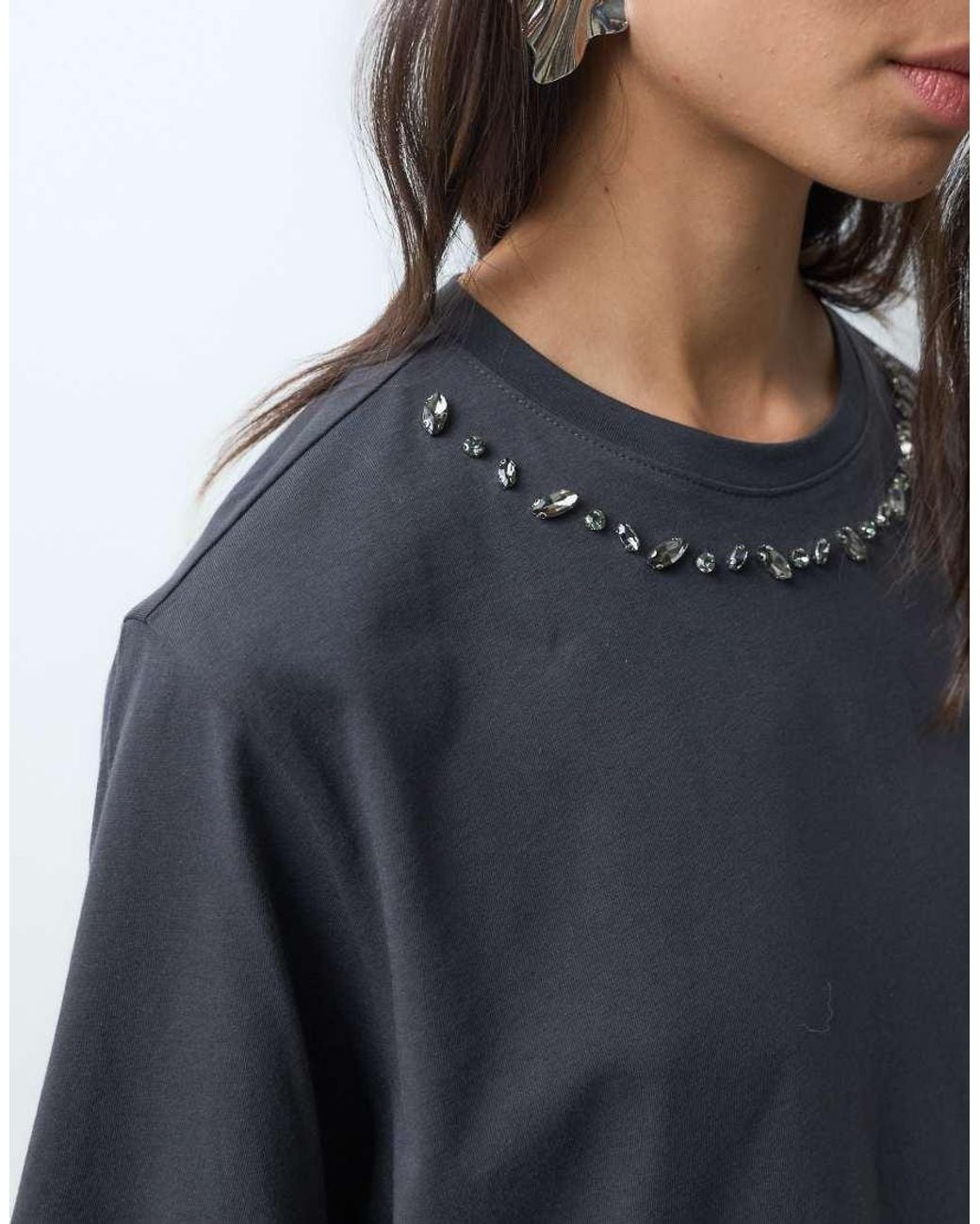 Noisy May Blue Rhinestone T-Shirt