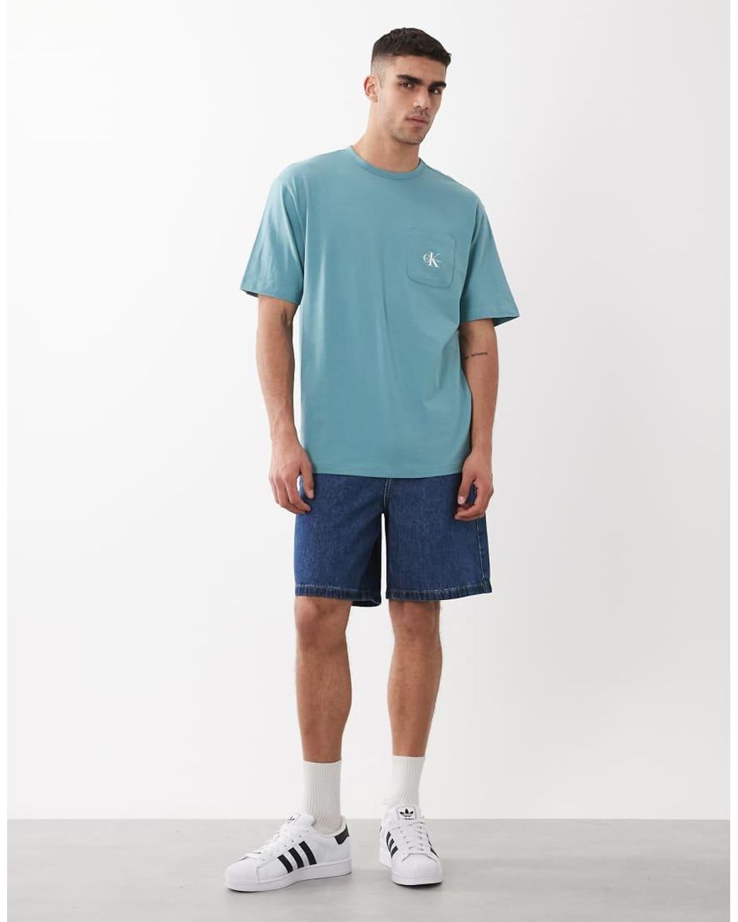 Calvin Klein Blue Icon Cotton Stretch Loungewear T-shirt for men
