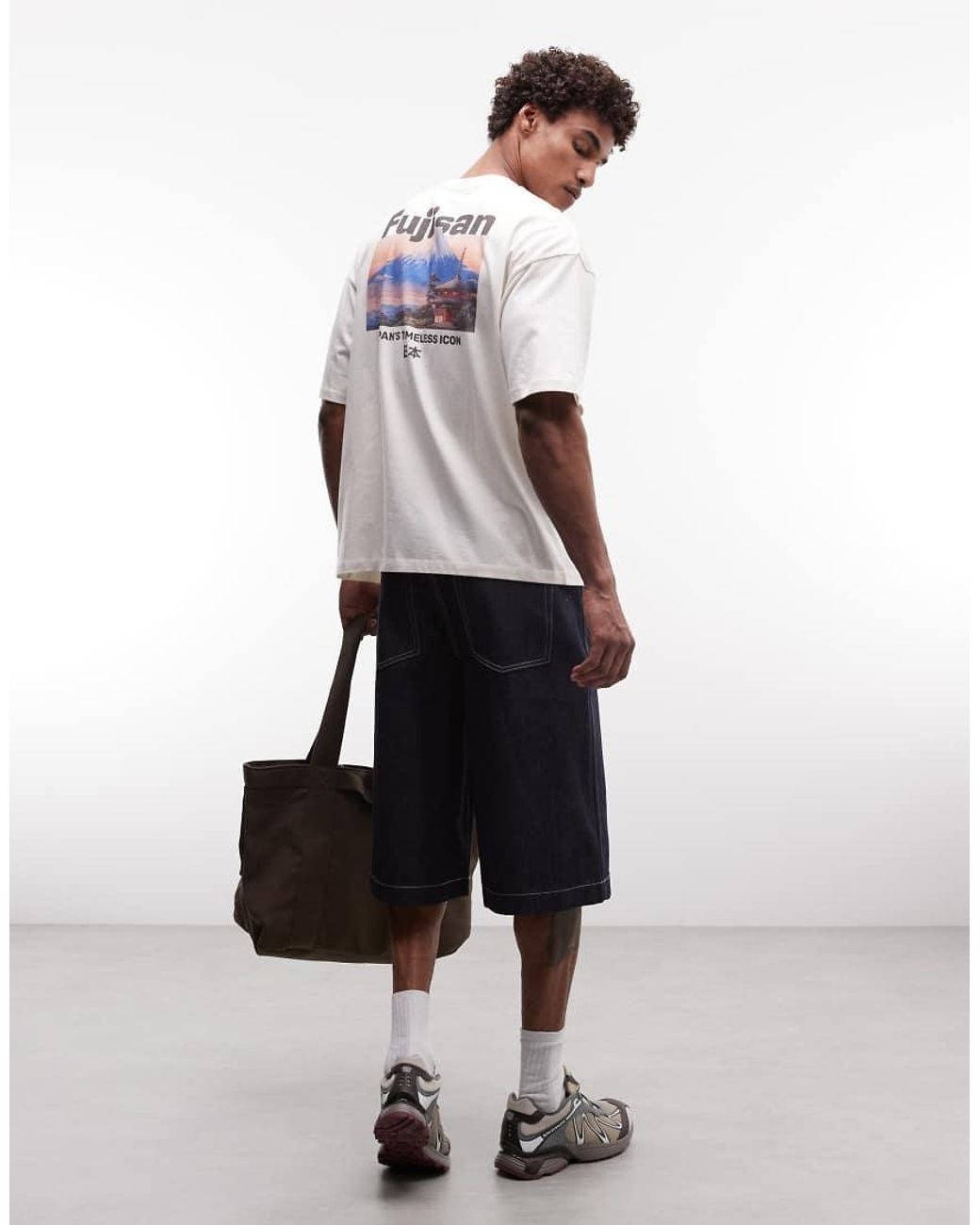 ASOS White Oversized T-shirt With Mountain Graphic for men