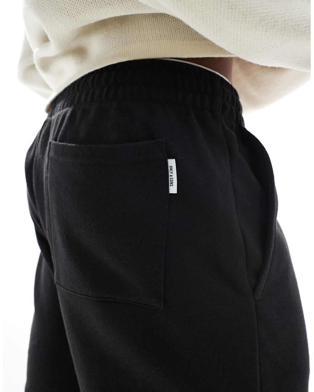 Only & Sons White Sweat Short for men