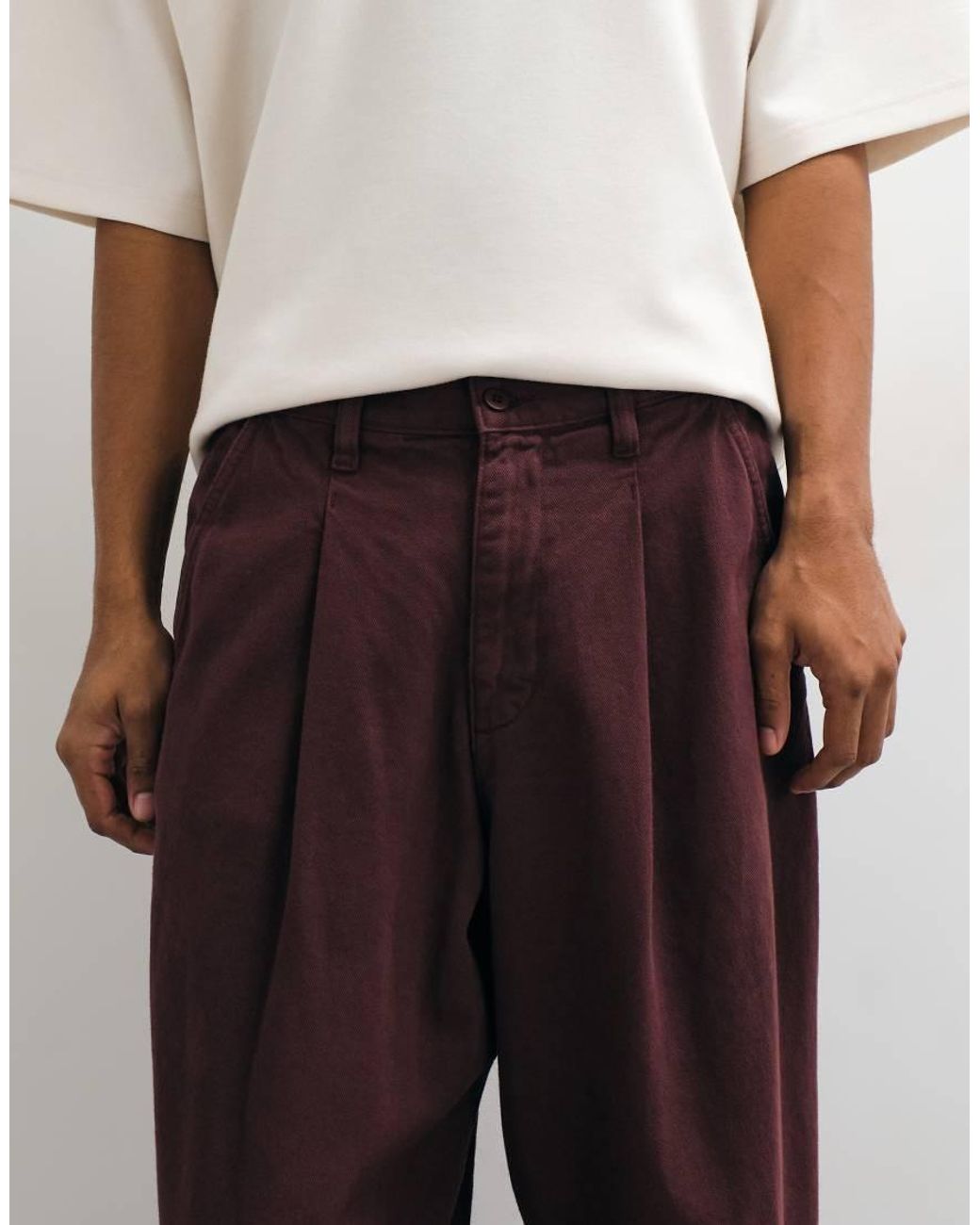 ASOS White Barrel Trousers for men