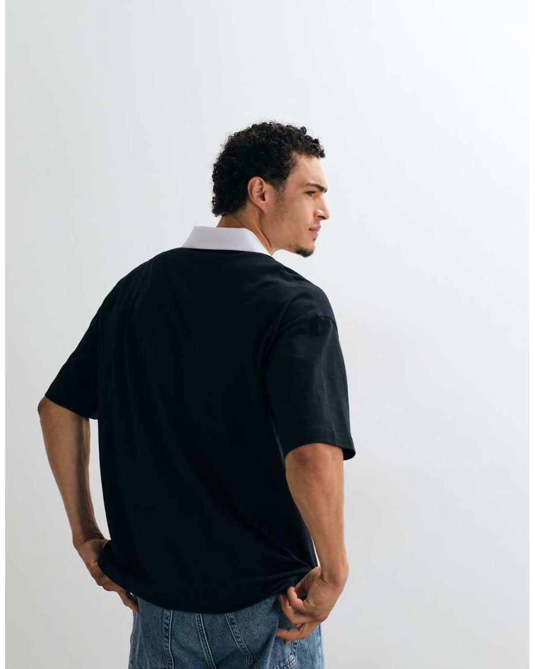 ASOS Blue Oversized Polo With Coca Cola Print for men