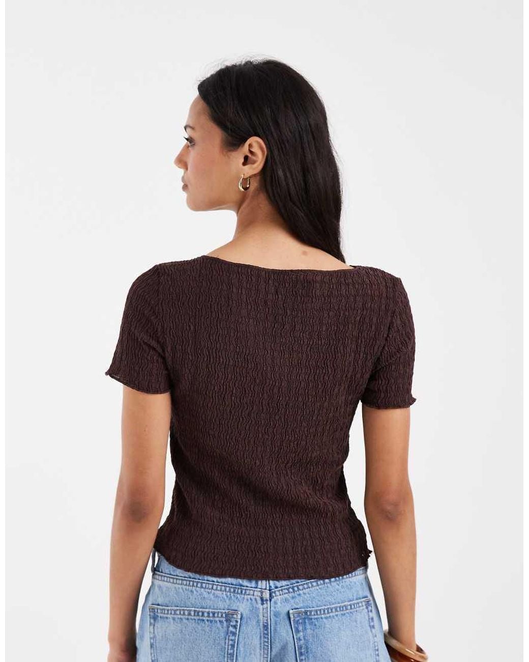 Top Aderente Testurizzato di ONLY in Purple