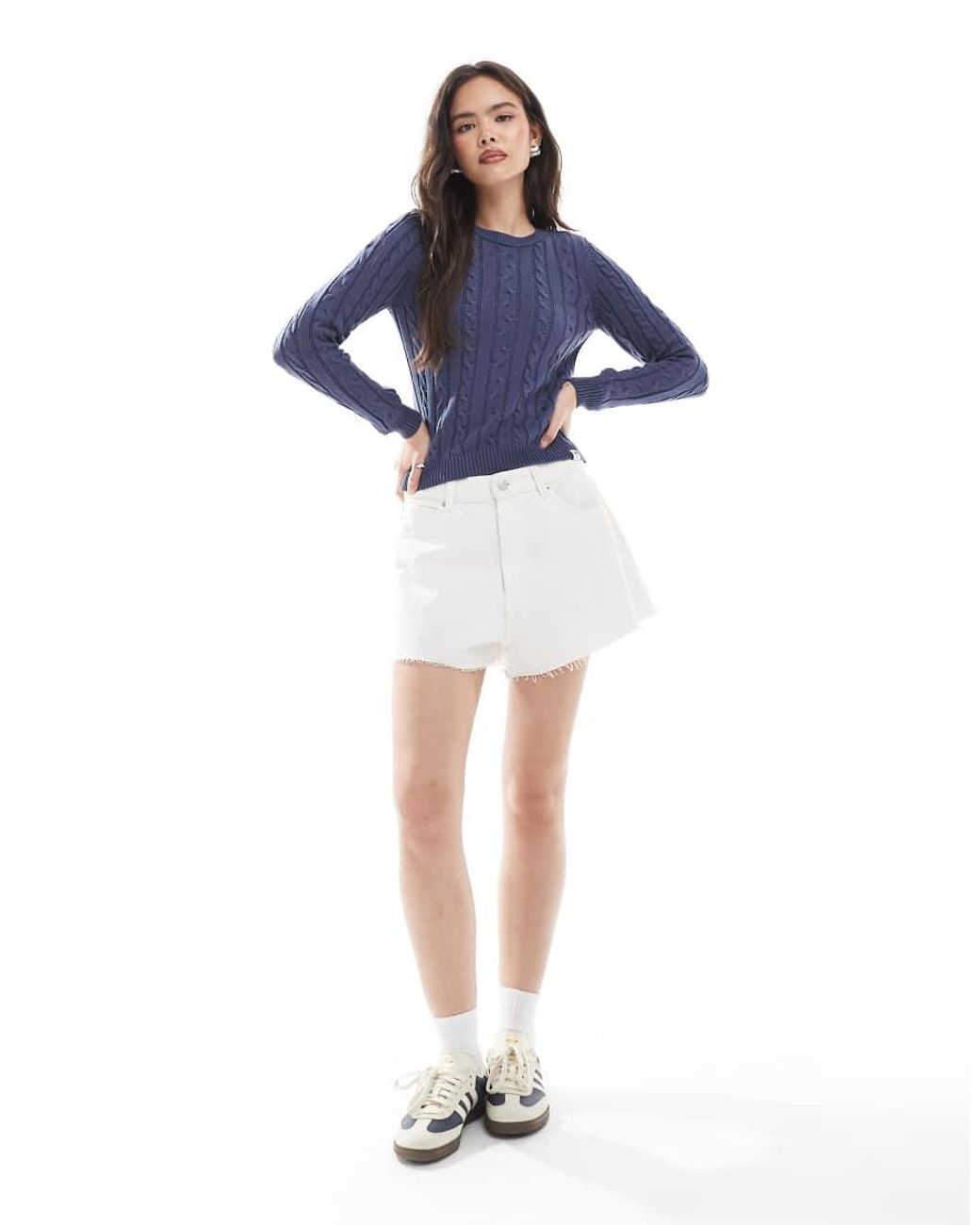 Superdry Blue Essentials Slim Cable Jumper