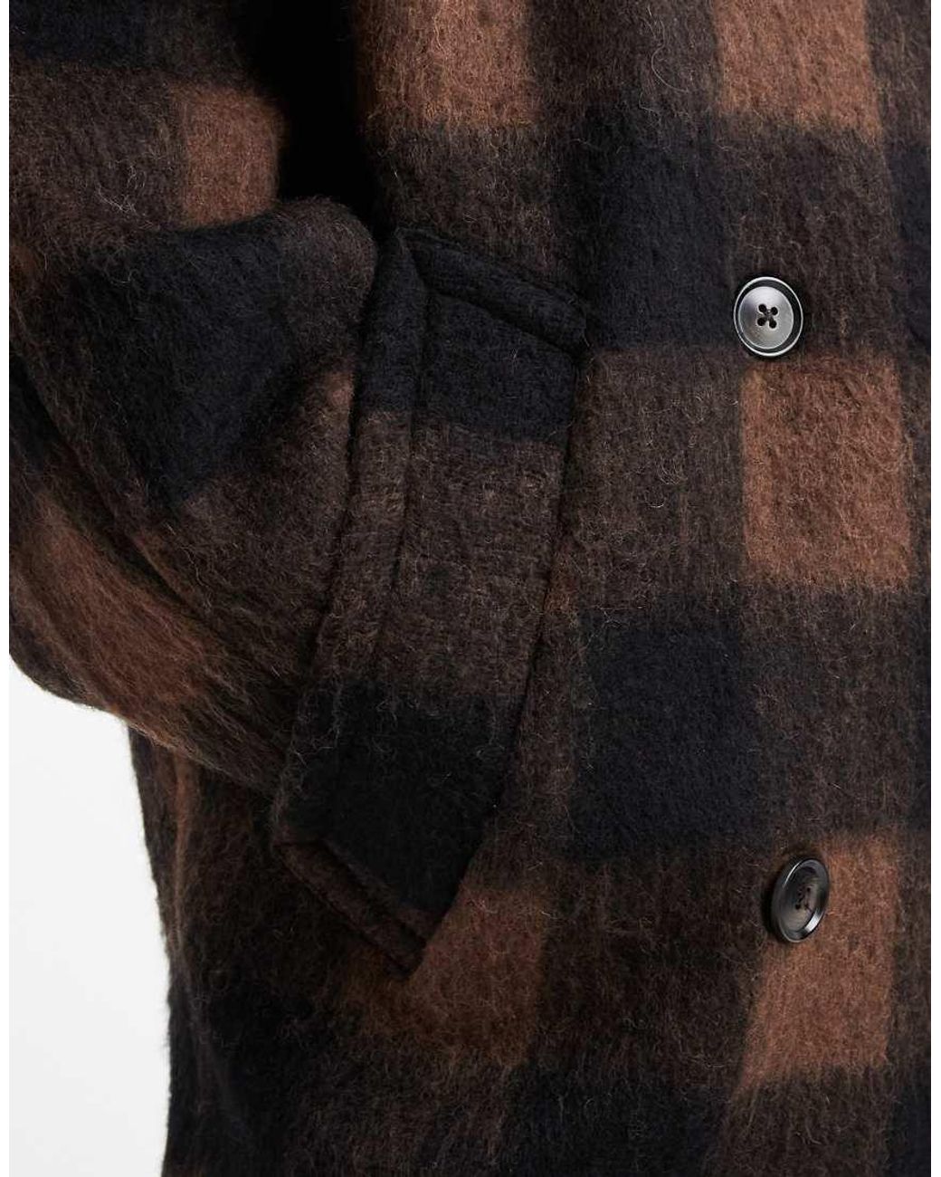 ASOS Black Premium Oversized Wool Blend Pea Coat